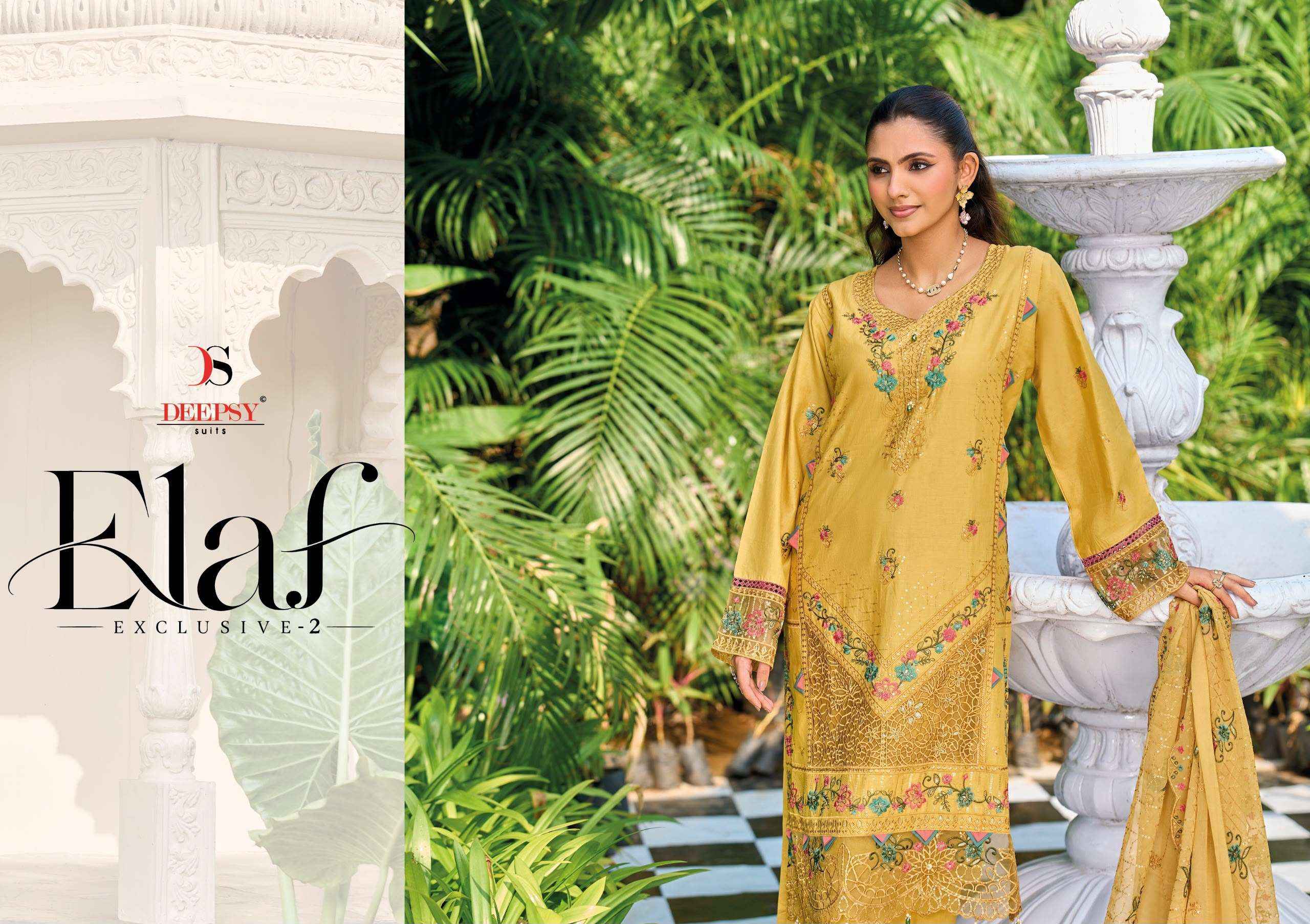 DEEPSY SUITS ELAF VOL 2 COTTON DRESS MATERIAL 6 PCS CATALOG