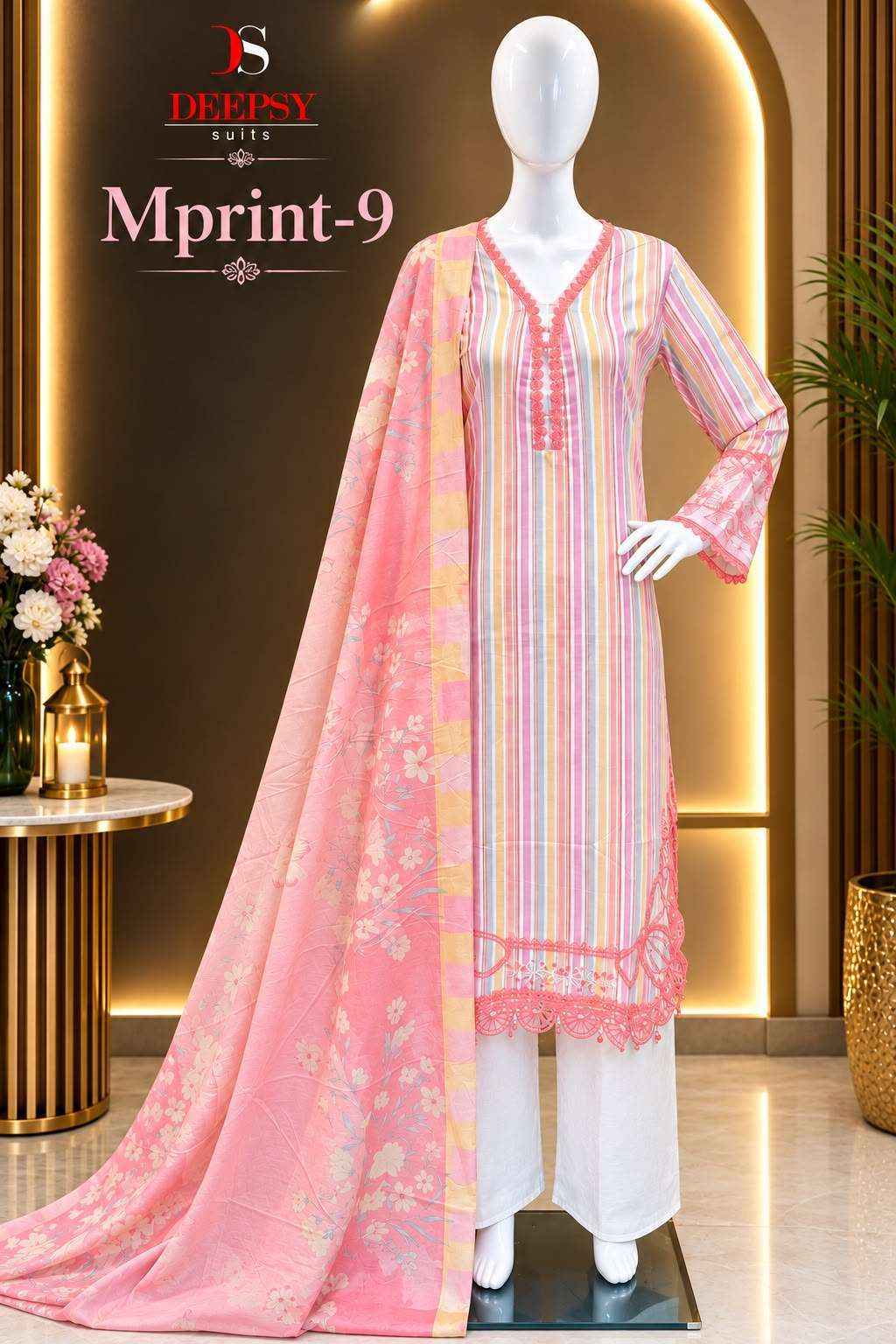 DEEPSY SUITS MARIA B M PRINT VOL 9 READY MADE SUITS 8 PCS CATALOG