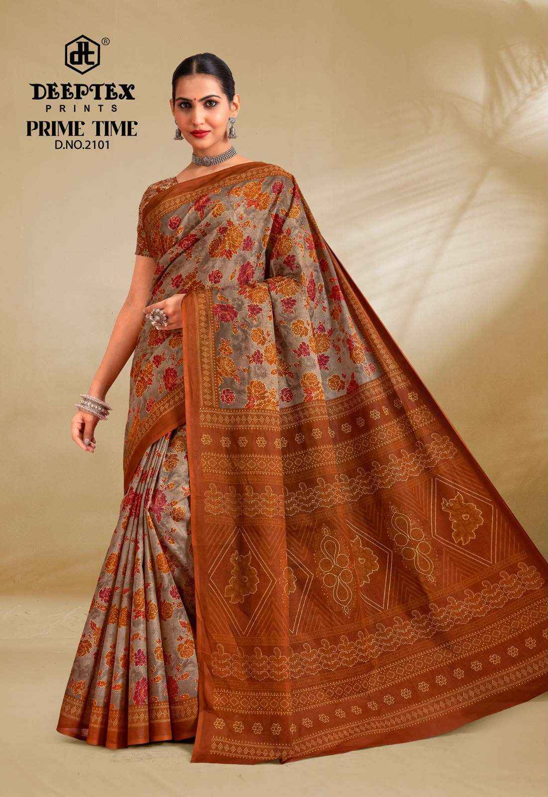 Deeptex Prime Time Vol 21 Daily Wear Heavy Cotton Saree Collection 10 Pcs Catalog 