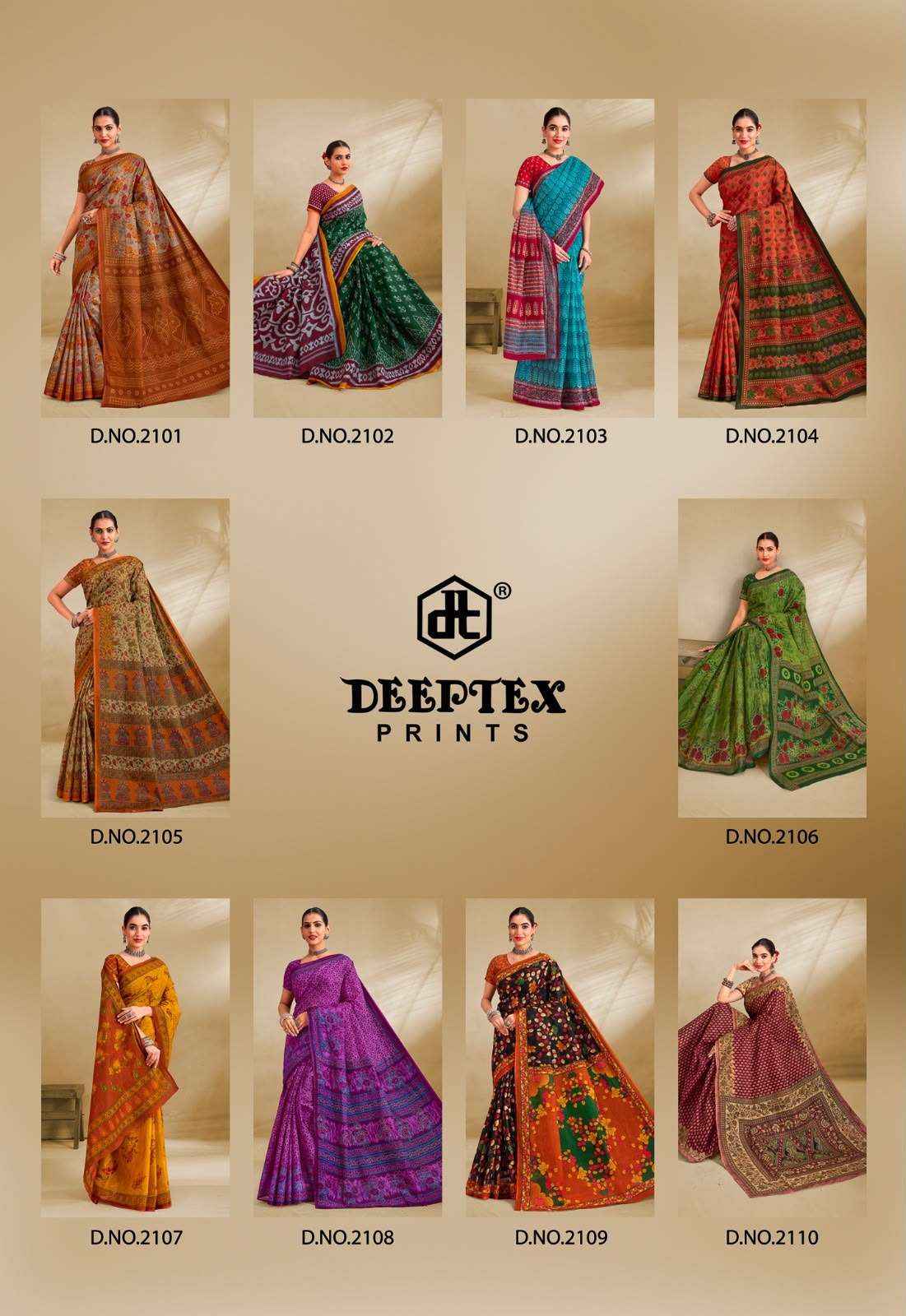 Deeptex Prime Time Vol 21 Daily Wear Heavy Cotton Saree Collection 10 Pcs Catalog 