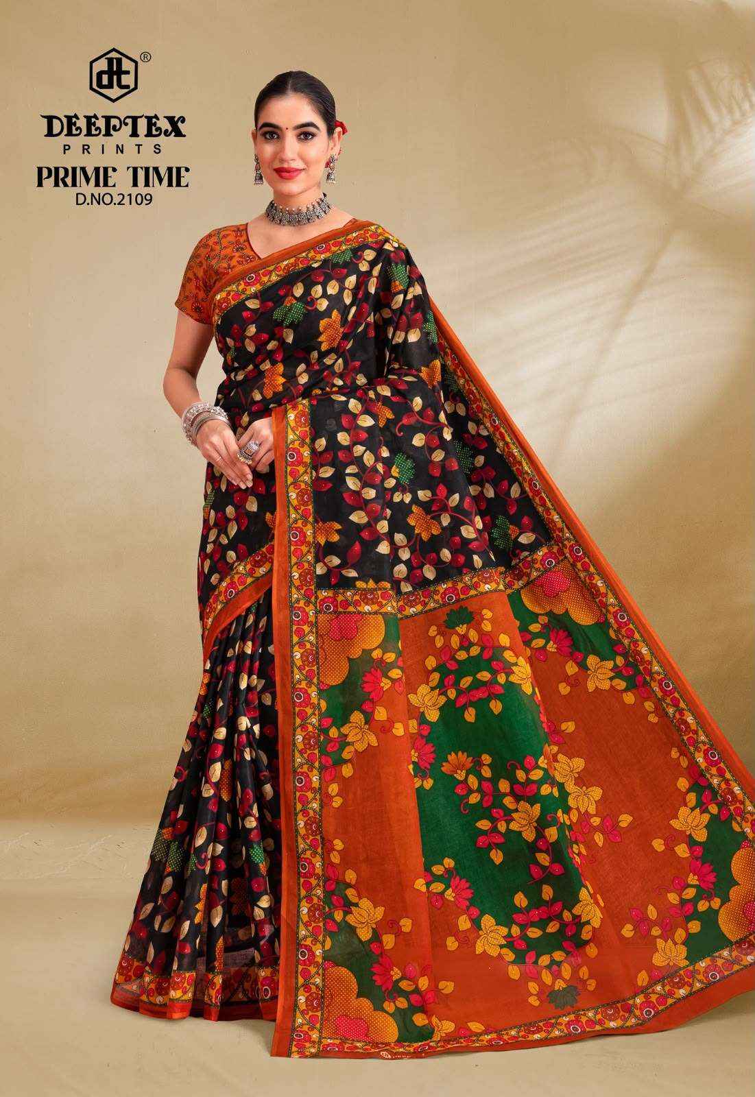 Deeptex Prime Time Vol 21 Daily Wear Heavy Cotton Saree Collection 10 Pcs Catalog 