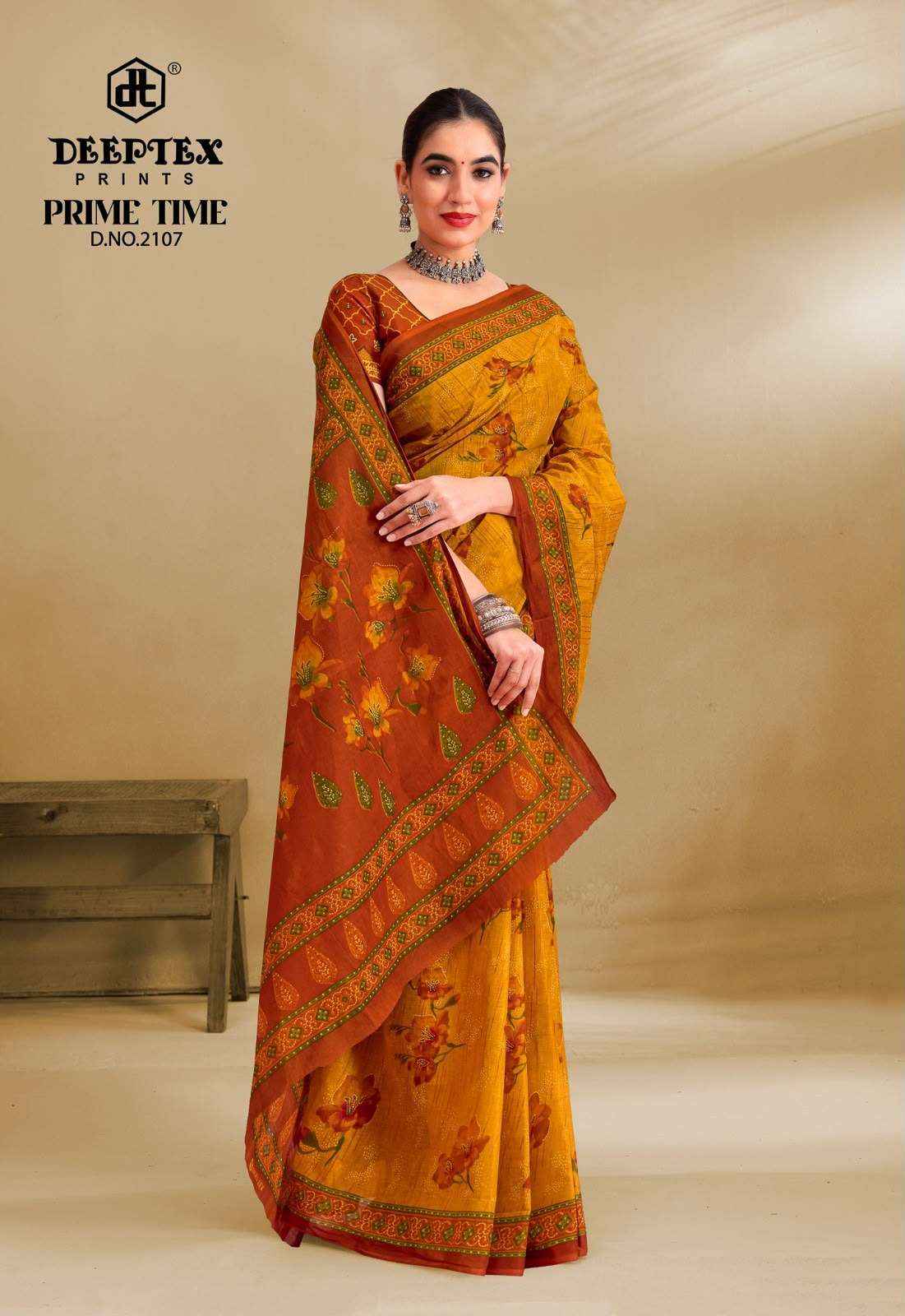Deeptex Prime Time Vol 21 Daily Wear Heavy Cotton Saree Collection 10 Pcs Catalog 