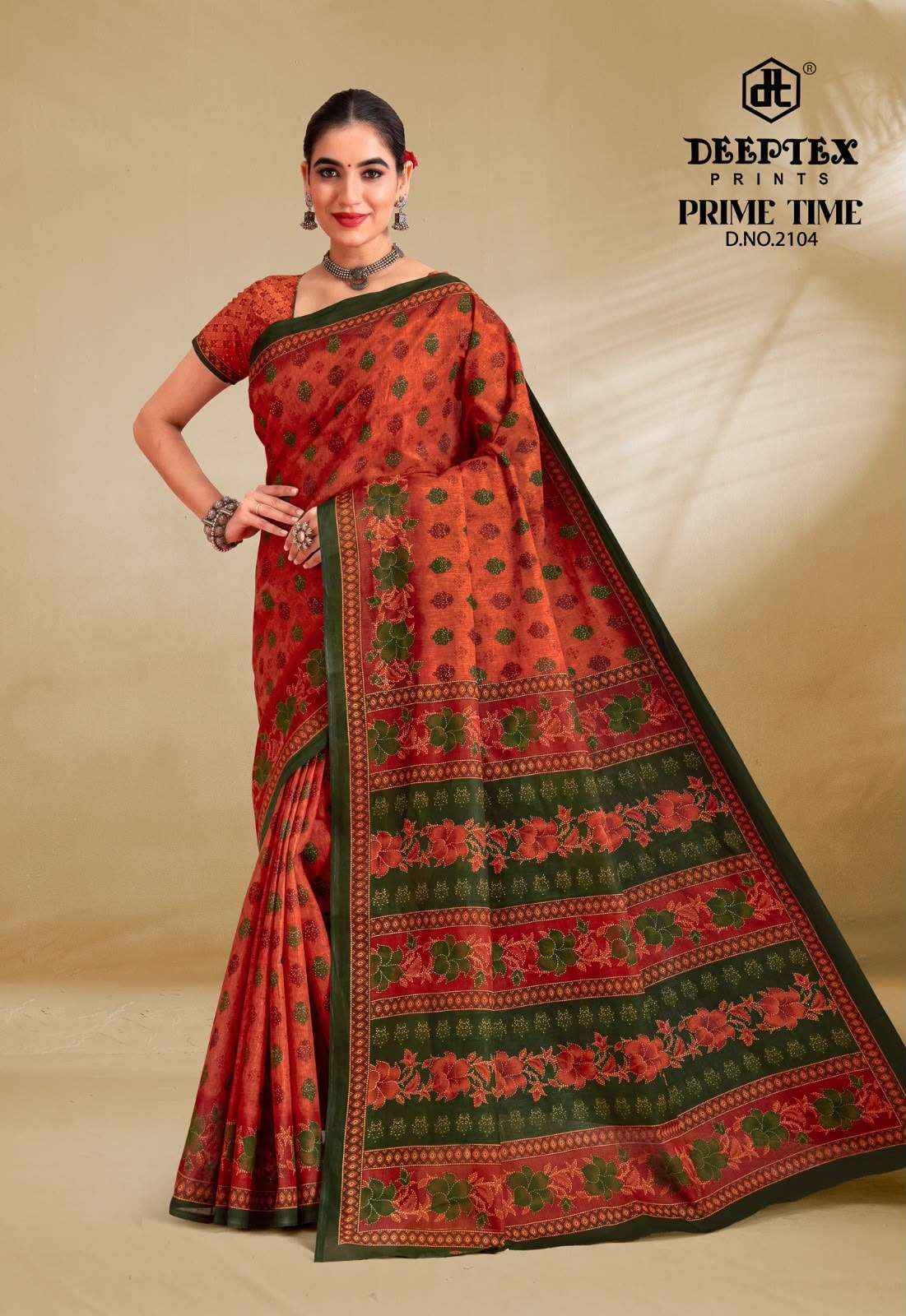Deeptex Prime Time Vol 21 Daily Wear Heavy Cotton Saree Collection 10 Pcs Catalog 