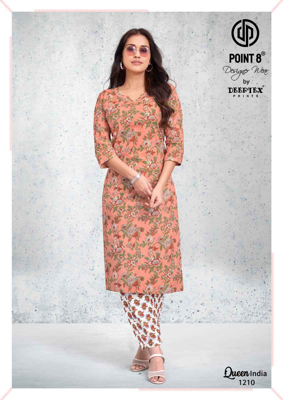 Deeptex Queen India Vol 12 Cotton Kurti With Pant 10 pcs Catalog