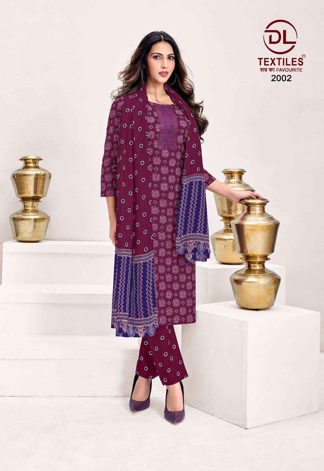 DL TEXTILES KUTCHHI AJRAKH VOL 2 COTTON READYMADE DRESS  8 PCS SET