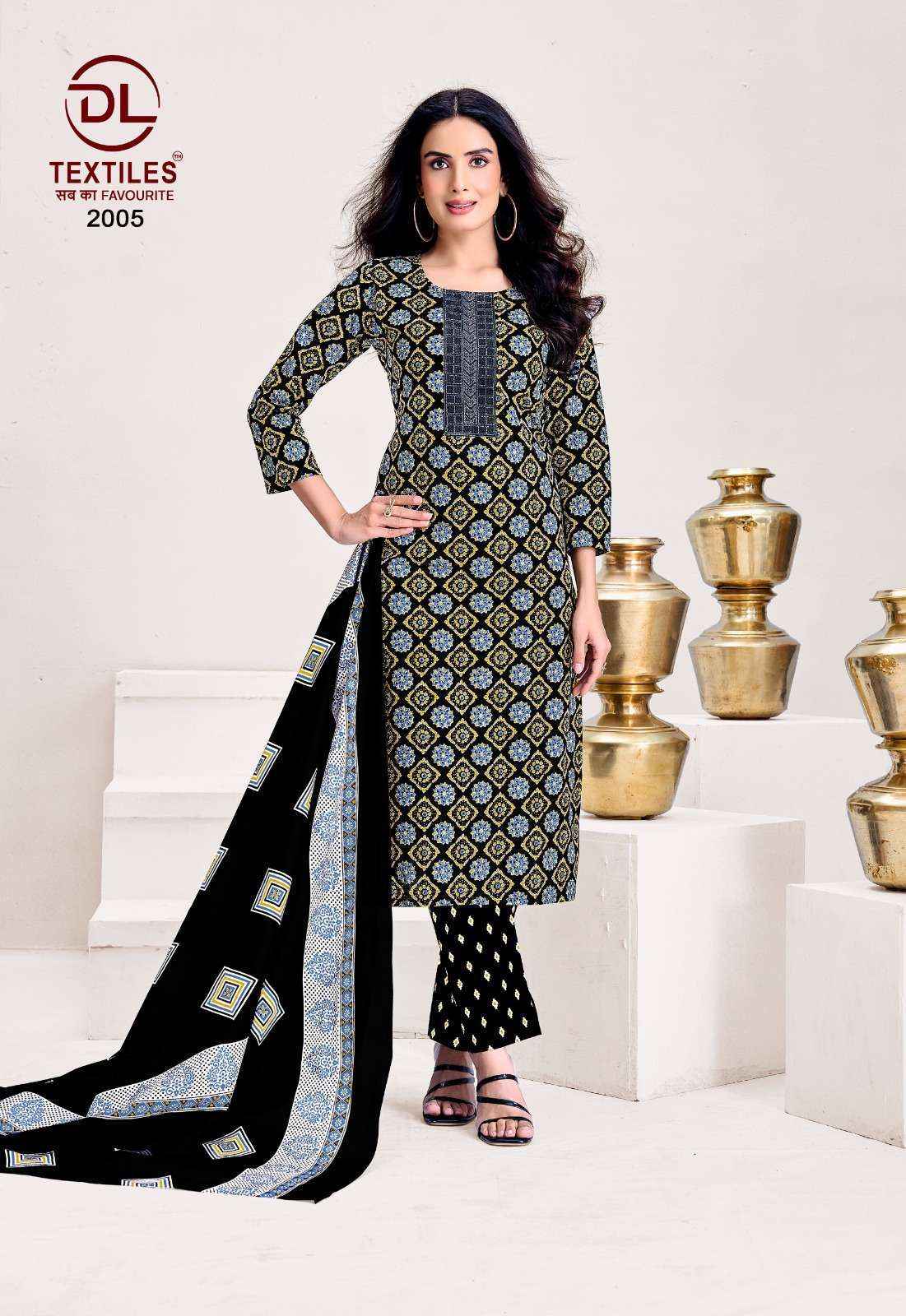 DL TEXTILES KUTCHHI AJRAKH VOL 2 COTTON READYMADE DRESS  8 PCS SET