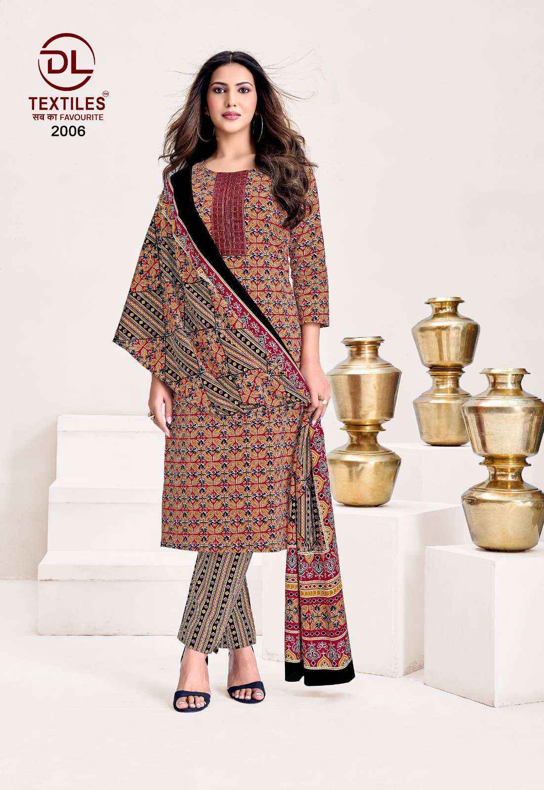 DL TEXTILES KUTCHHI AJRAKH VOL 2 COTTON READYMADE DRESS  8 PCS SET