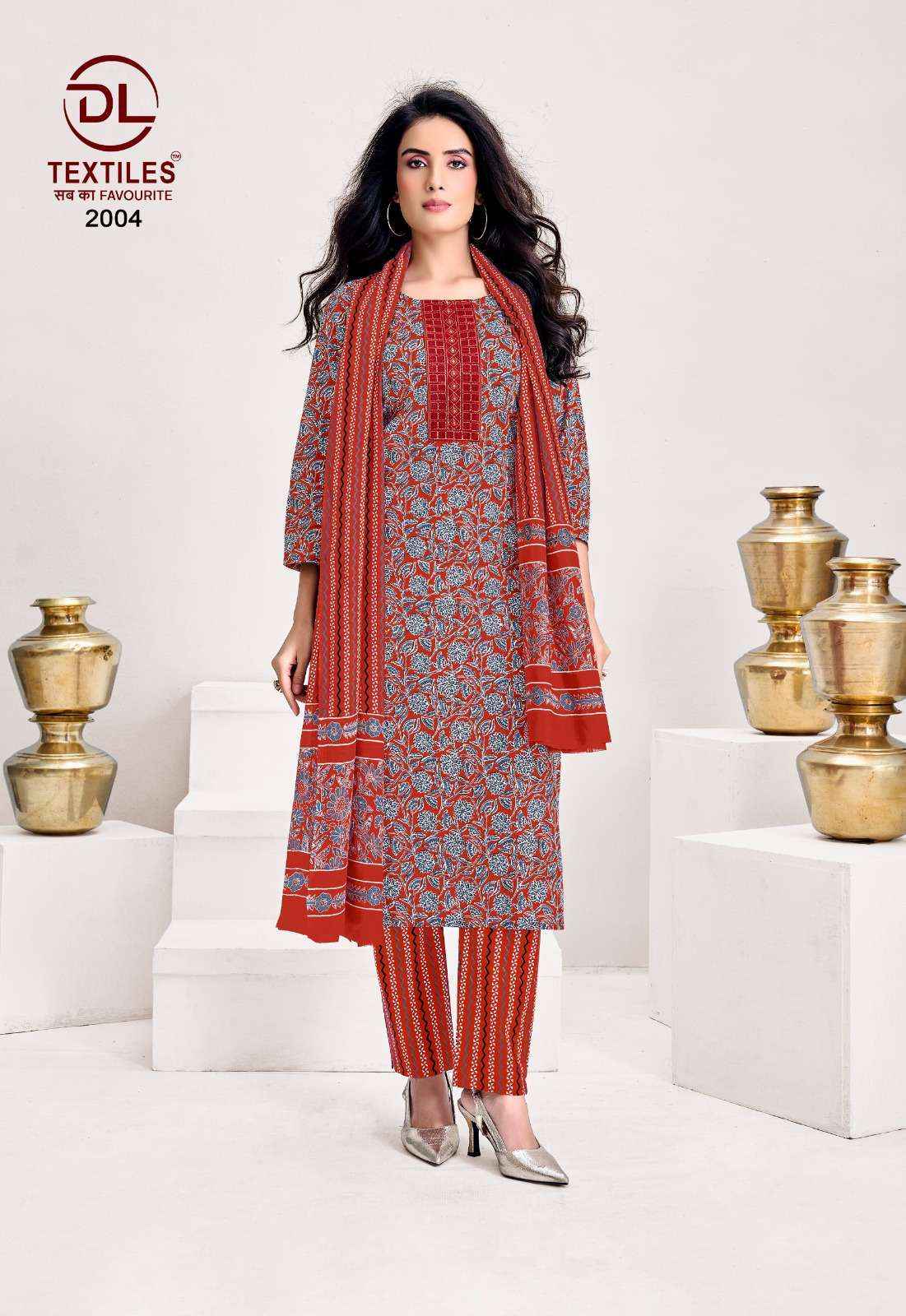 DL TEXTILES KUTCHHI AJRAKH VOL 2 COTTON READYMADE DRESS  8 PCS SET