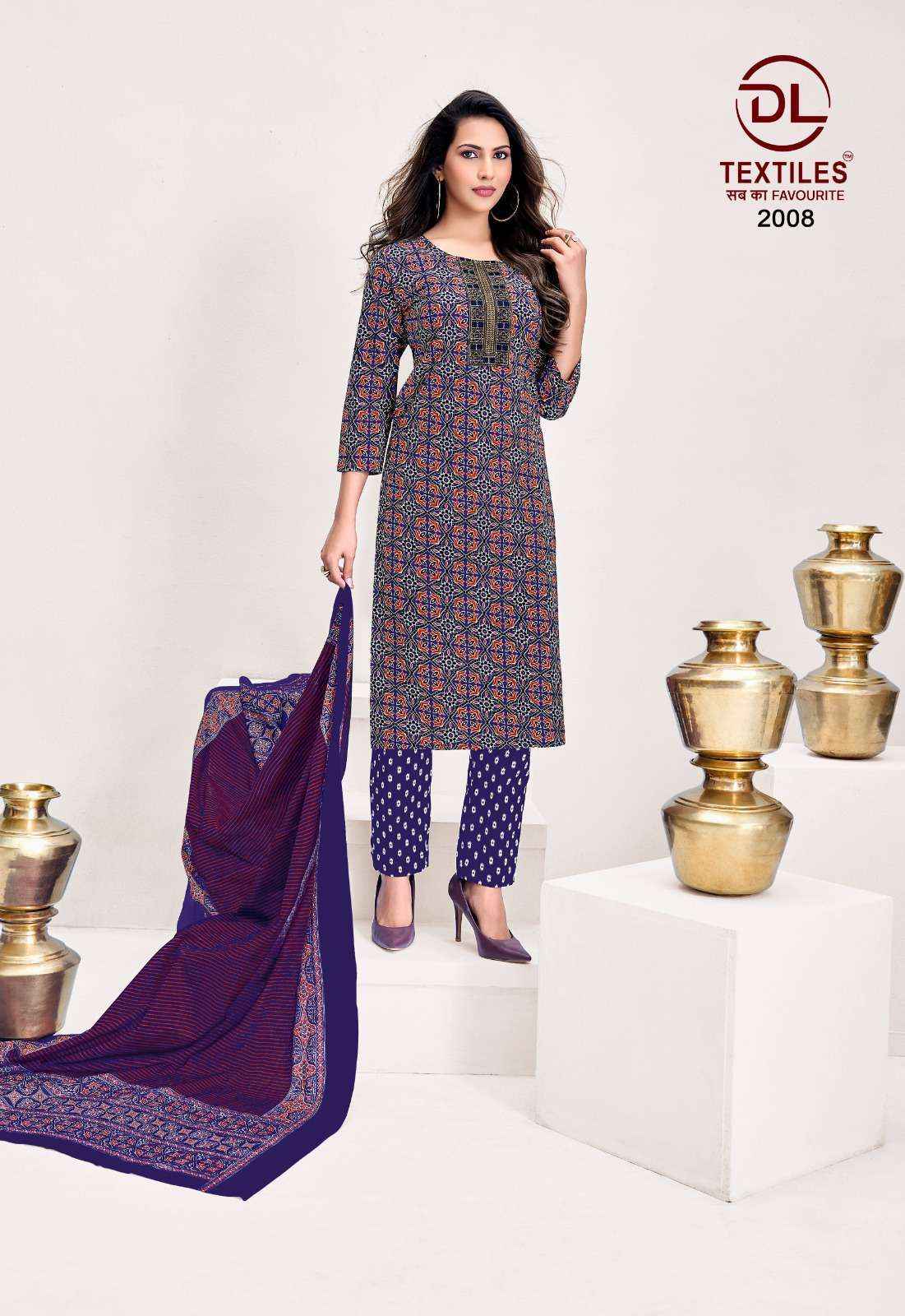 DL TEXTILES KUTCHHI AJRAKH VOL 2 COTTON READYMADE DRESS  8 PCS SET