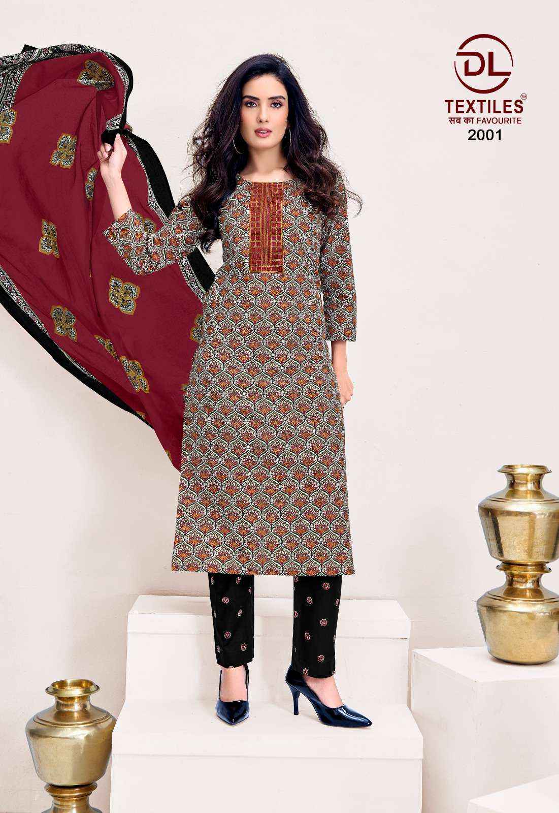 DL TEXTILES KUTCHHI AJRAKH VOL 2 COTTON READYMADE DRESS  8 PCS SET