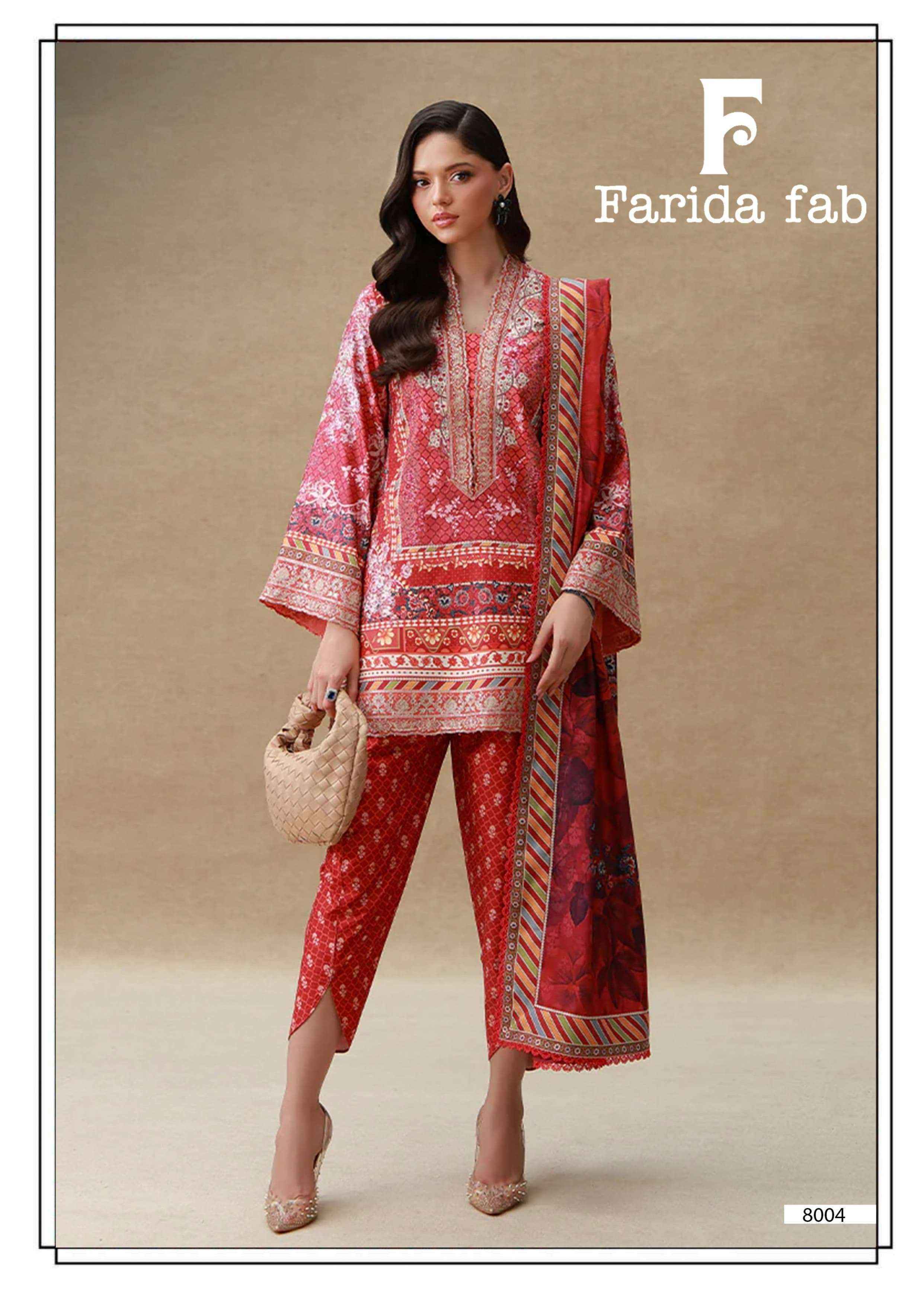 Farida Fab Ramsha Vol 8 Cotton Dress Material 6 pcs Catalogue