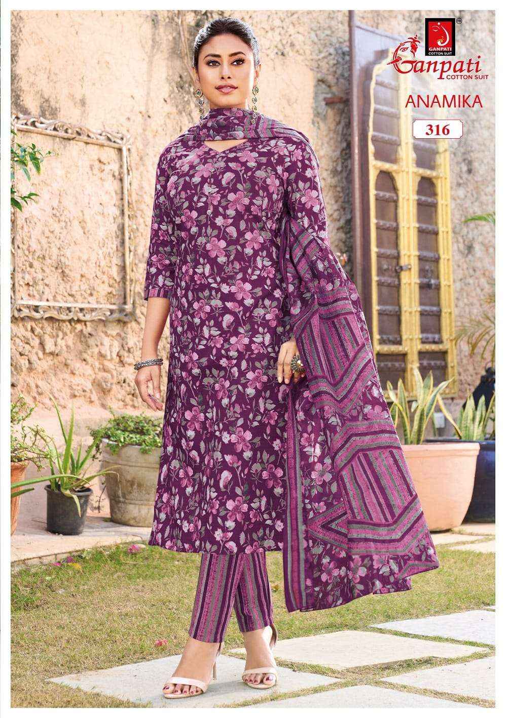 Ganpati Anamika Vol 3 Pure Cotton Kurti Pant Dupatta Set Collection 12 Pcs Catalog 