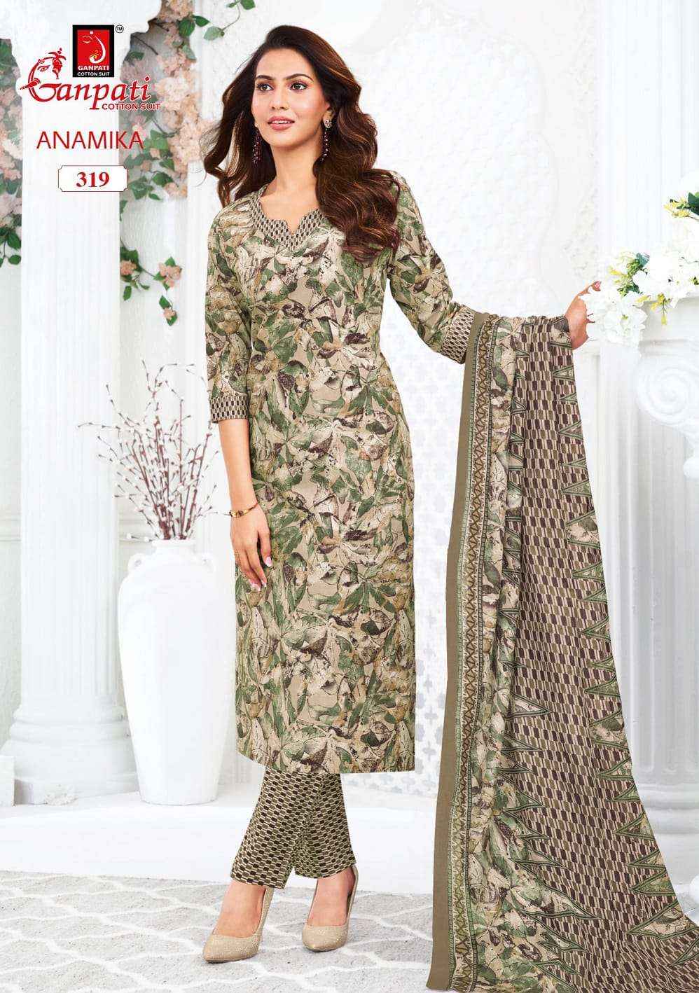Ganpati Anamika Vol 3 Pure Cotton Kurti Pant Dupatta Set Collection 12 Pcs Catalog 