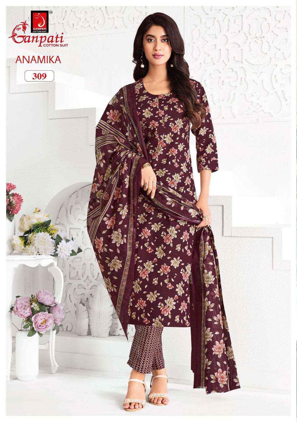 Ganpati Anamika Vol 3 Pure Cotton Kurti Pant Dupatta Set Collection 12 Pcs Catalog 