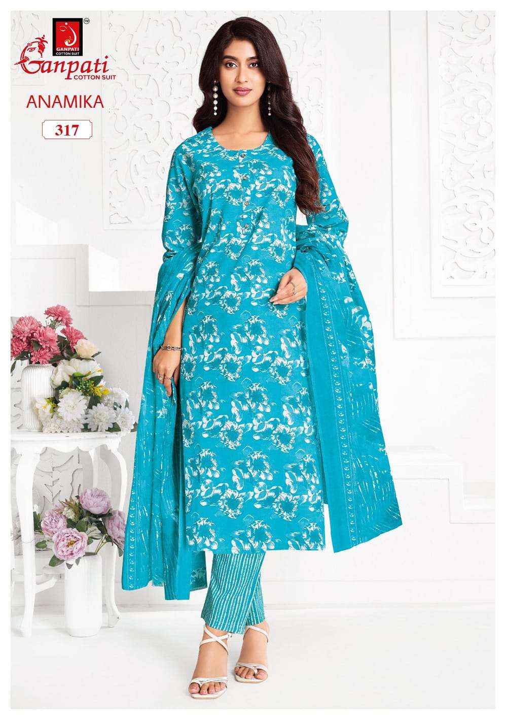 Ganpati Anamika Vol 3 Pure Cotton Kurti Pant Dupatta Set Collection 12 Pcs Catalog 