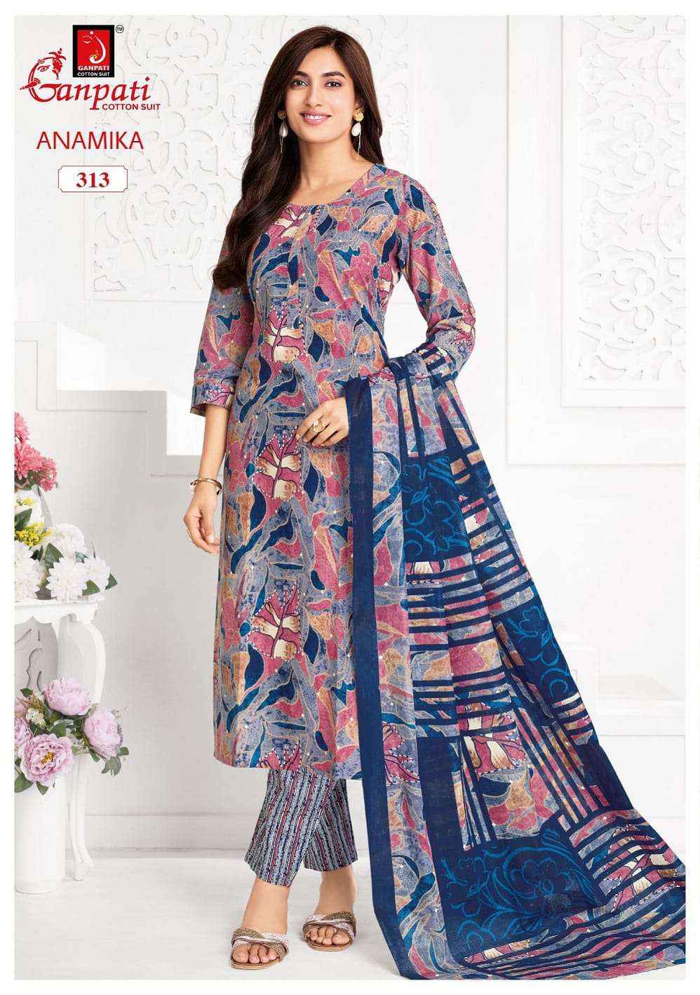 Ganpati Anamika Vol 3 Pure Cotton Kurti Pant Dupatta Set Collection 12 Pcs Catalog 