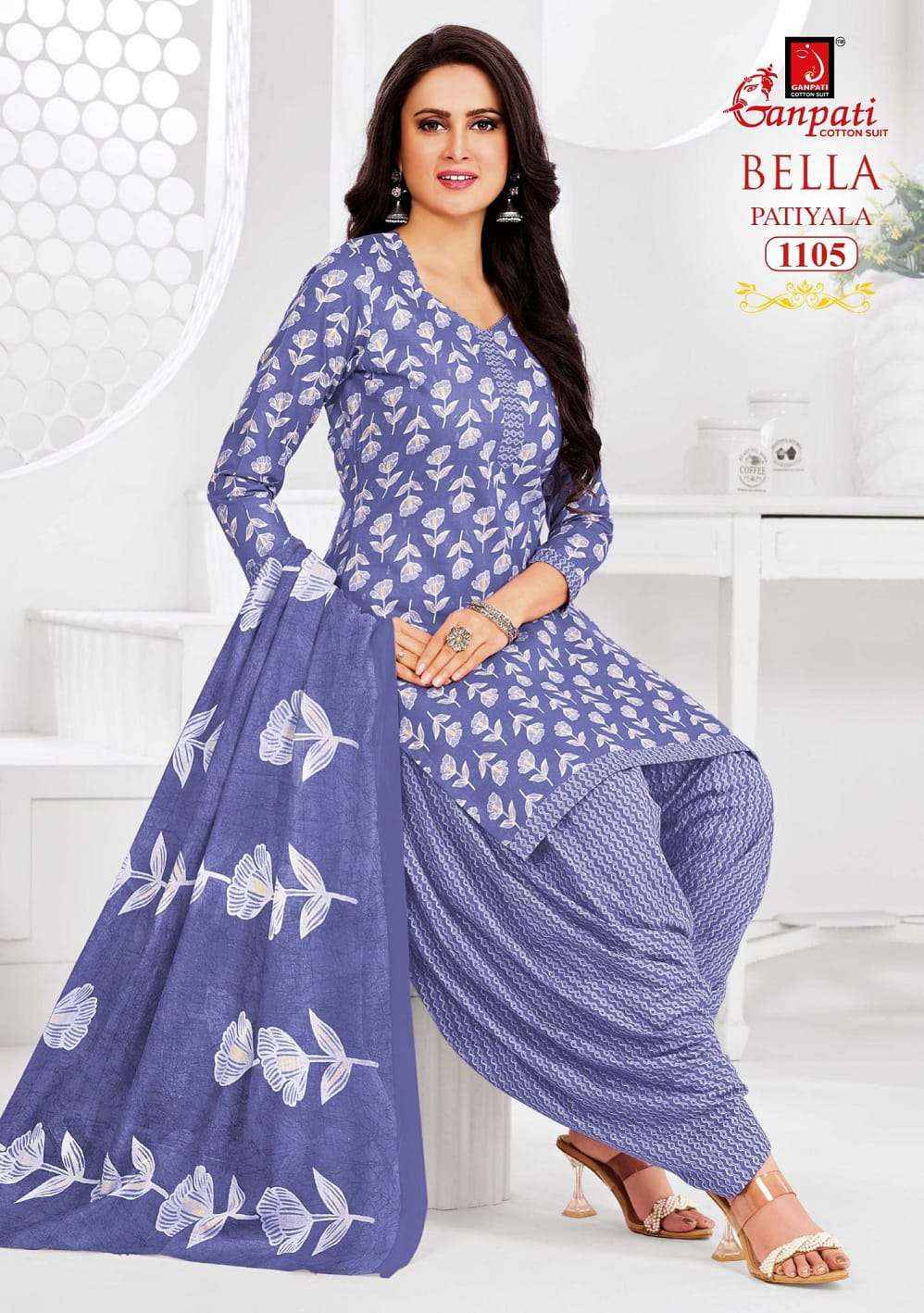 Ganpati Bella Patiyala Vol 11 Pure Cotton Dress Material 12 Pcs Catalog
