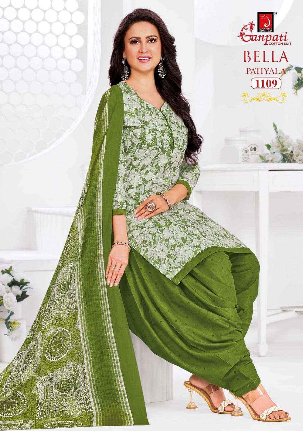 Ganpati Bella Patiyala Vol 11 Pure Cotton Dress Material 12 Pcs Catalog