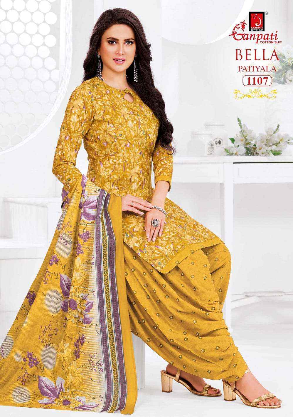 Ganpati Bella Patiyala Vol 11 Pure Cotton Dress Material 12 Pcs Catalog