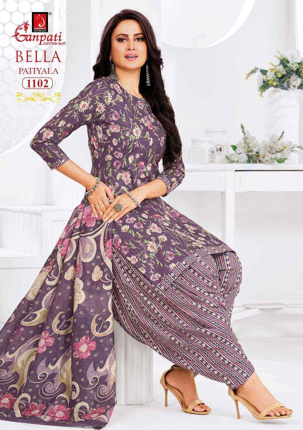 Ganpati Bella Patiyala Vol 11 Pure Cotton Dress Material 12 Pcs Catalog