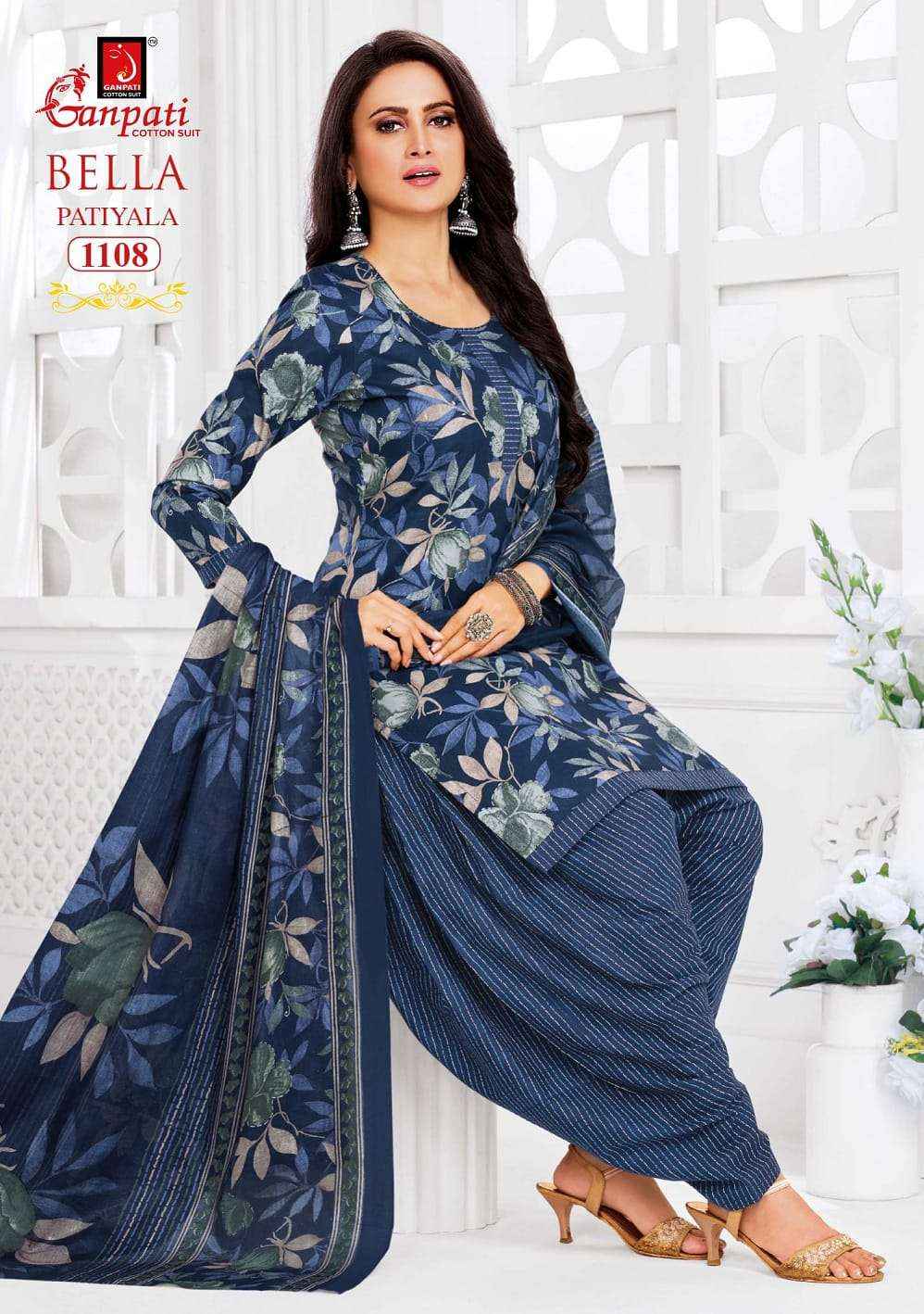 Ganpati Bella Patiyala Vol 11 Pure Cotton Dress Material 12 Pcs Catalog