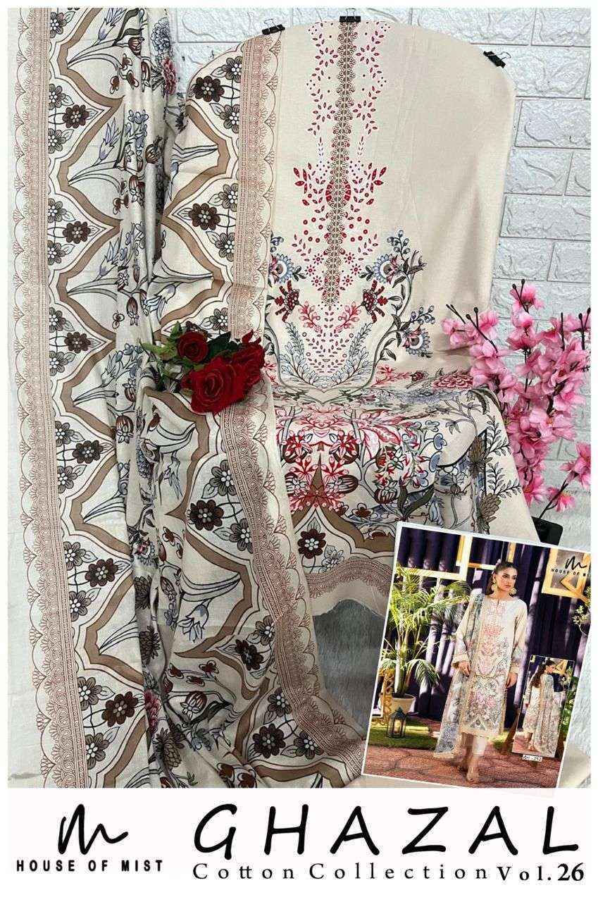 House Of Mist Ghazal Cotton Collection Vol 26 Cotton Dress Material _ Wholesale Factory Rate ( 6 Pcs Catalog )