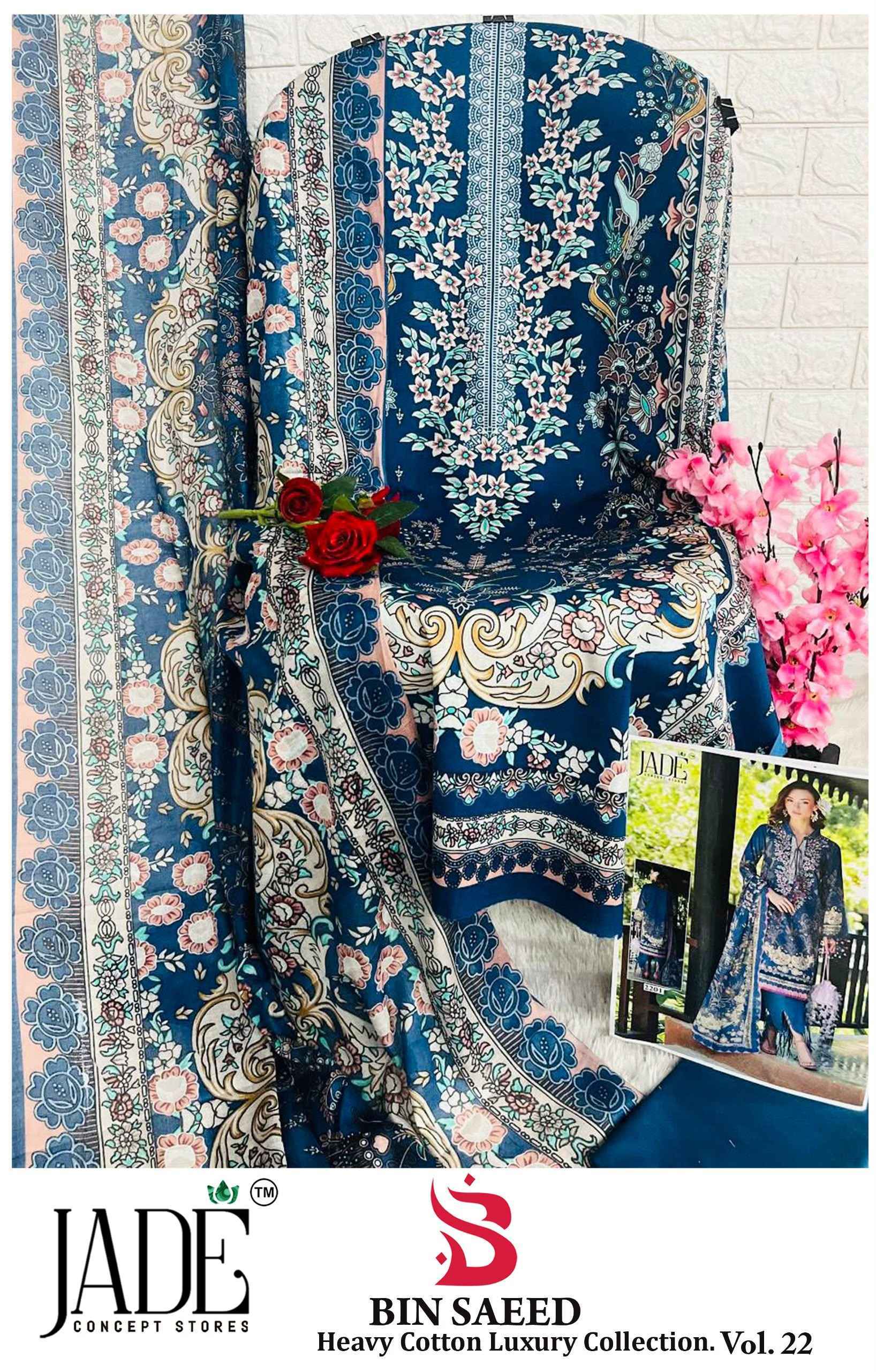 Jade Bin Saeed Heavy Luxury Vol 22 Cotton Dress Material 6 pcs Catalog 