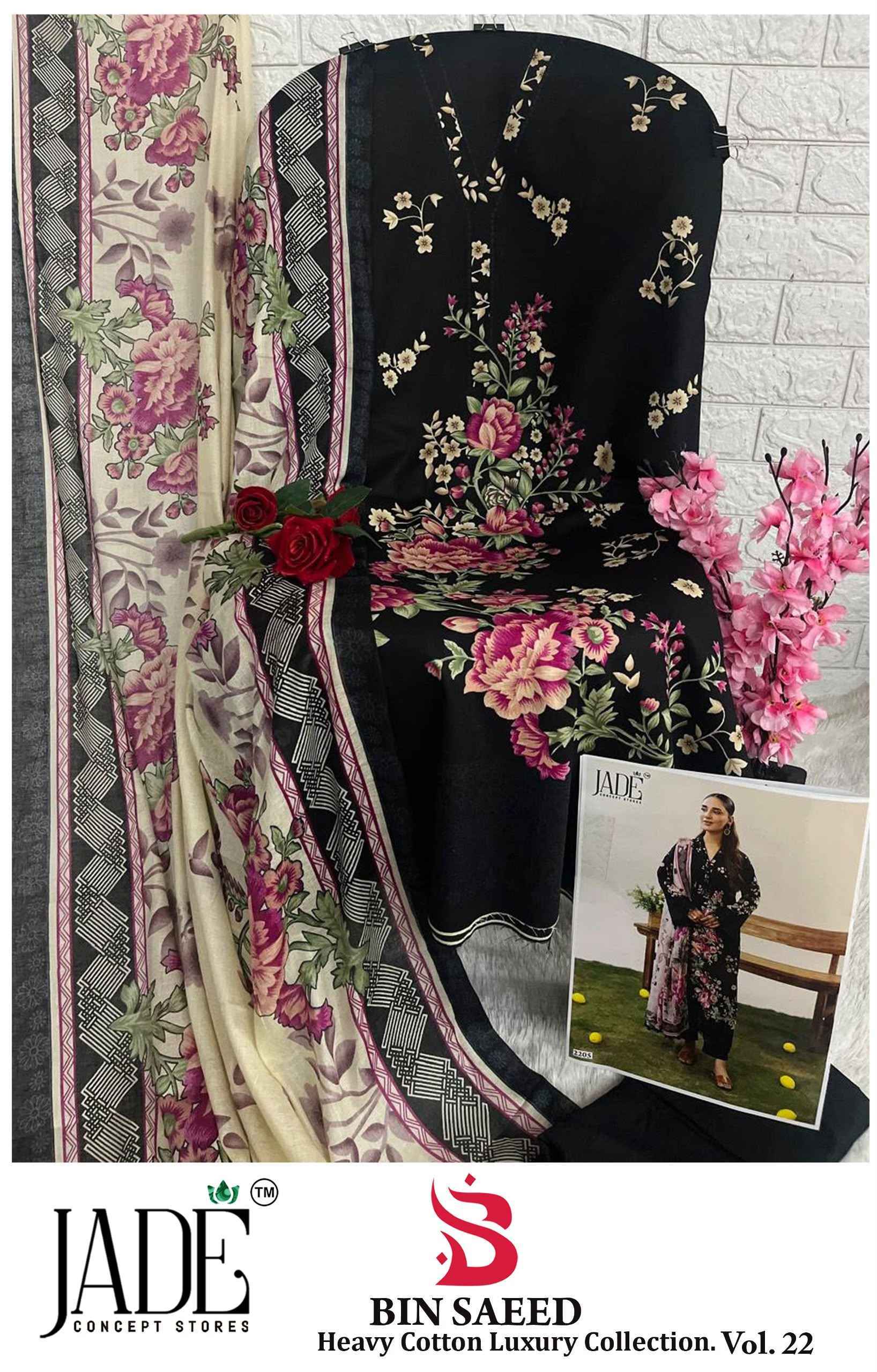 Jade Bin Saeed Heavy Luxury Vol 22 Cotton Dress Material 6 pcs Catalog 