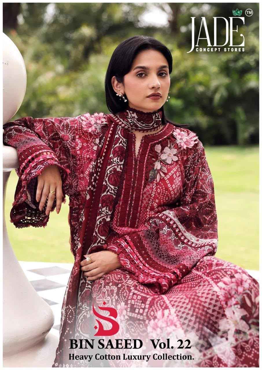 Jade Bin Saeed Heavy Luxury Vol 22 Cotton Dress Material 6 pcs Catalog 