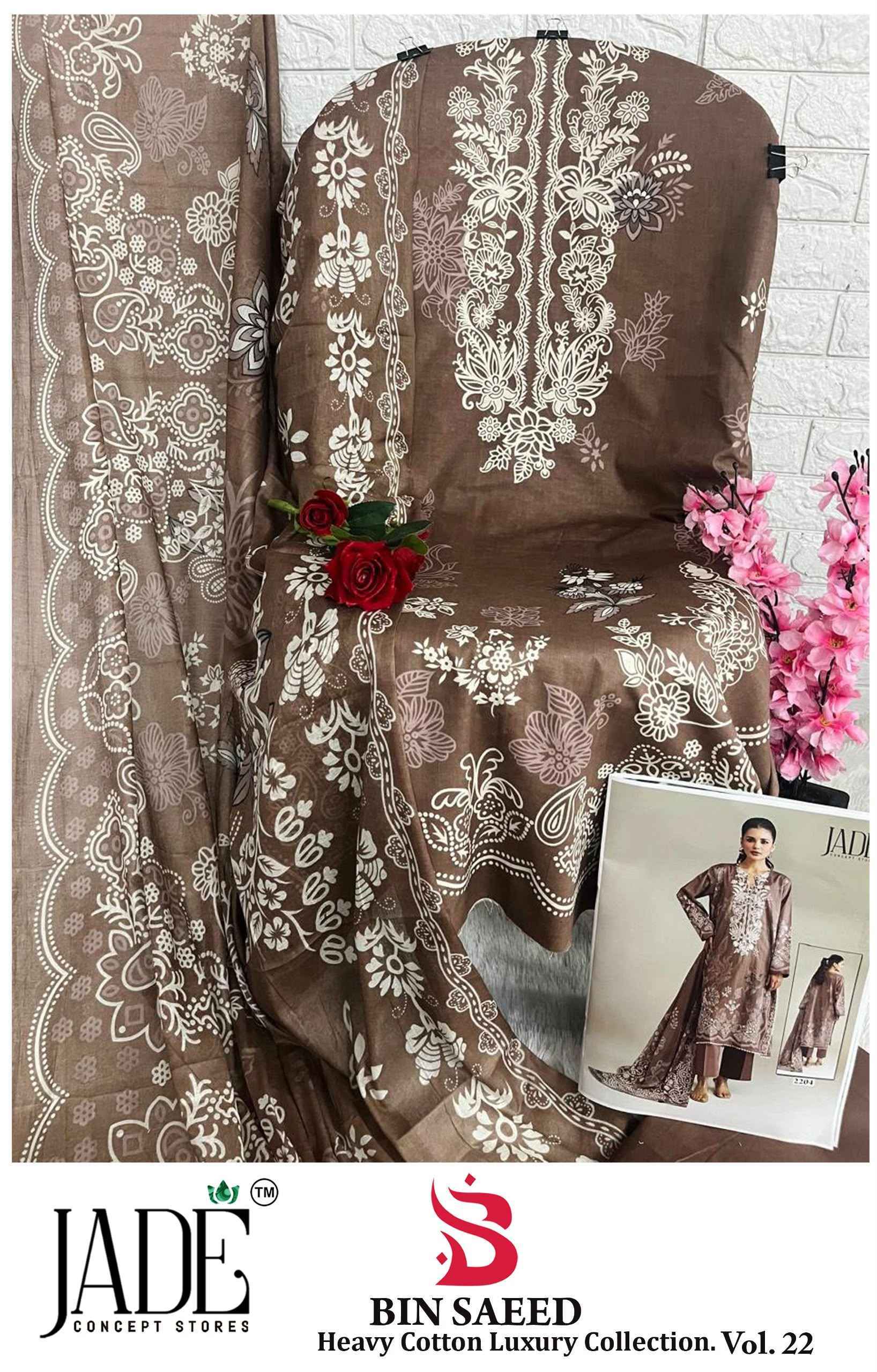 Jade Bin Saeed Heavy Luxury Vol 22 Cotton Dress Material 6 pcs Catalog 