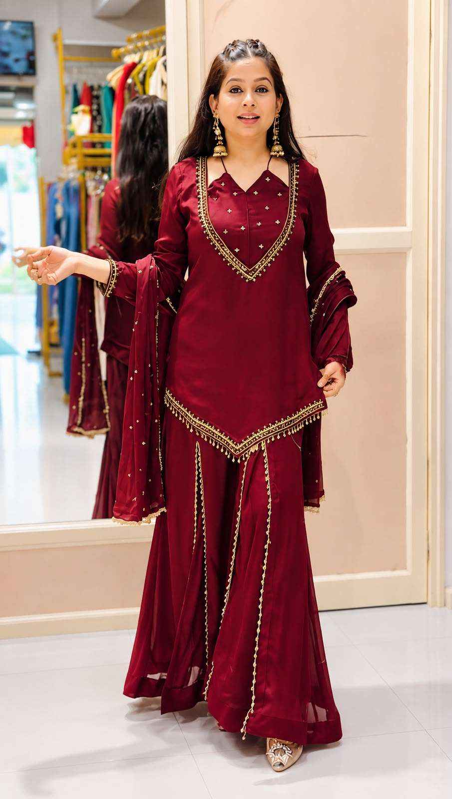 JF 054 SILK BEAUTIFUL DESIGNER LOOK PARTY WEAR LADIES SUIT