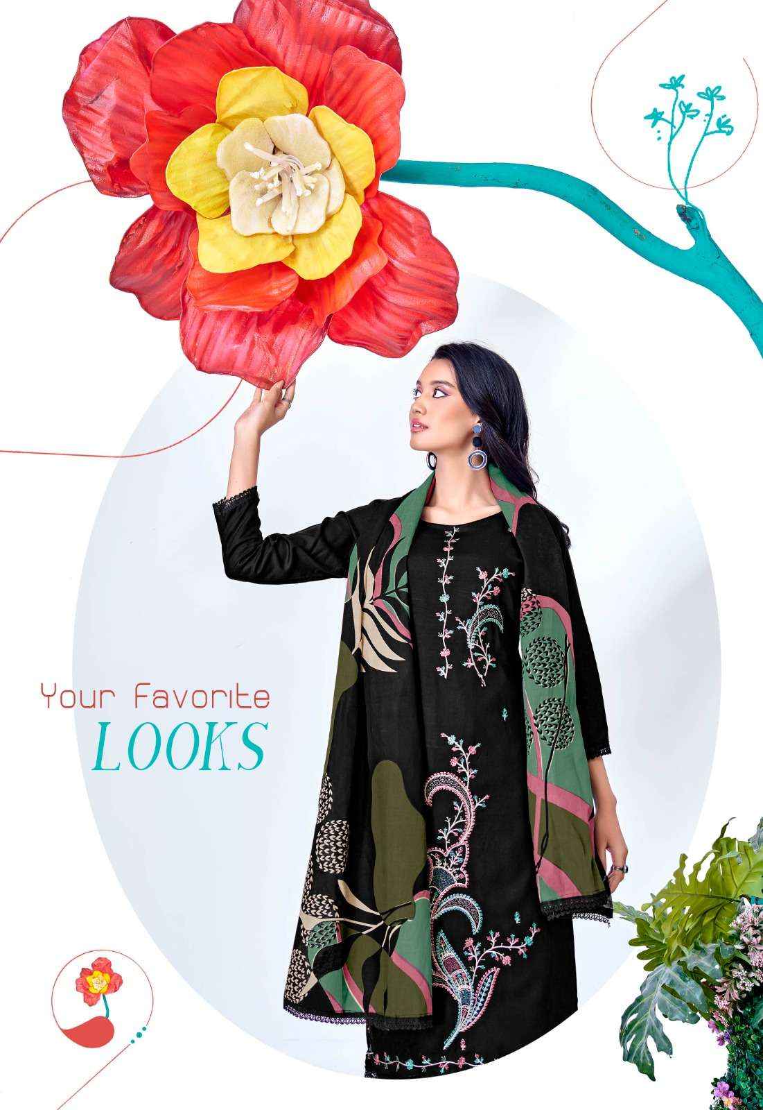 Jt Black Mango Vol 21 Fancy Rayon Dress Material 5 Pcs Catalog 