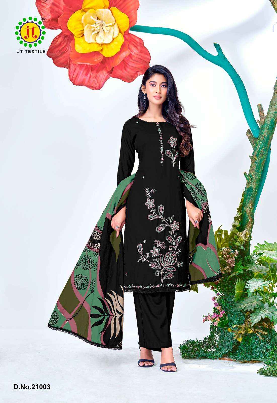Jt Black Mango Vol 21 Fancy Rayon Dress Material 5 Pcs Catalog 