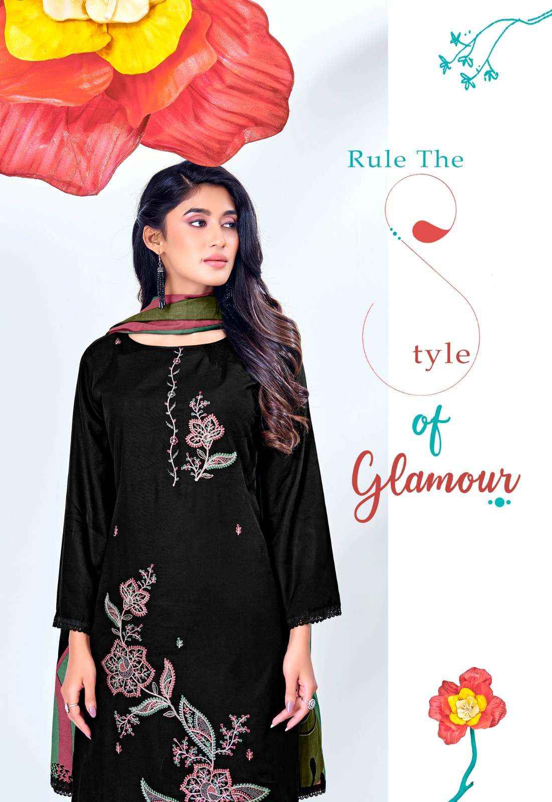 Jt Black Mango Vol 21 Fancy Rayon Dress Material 5 Pcs Catalog 