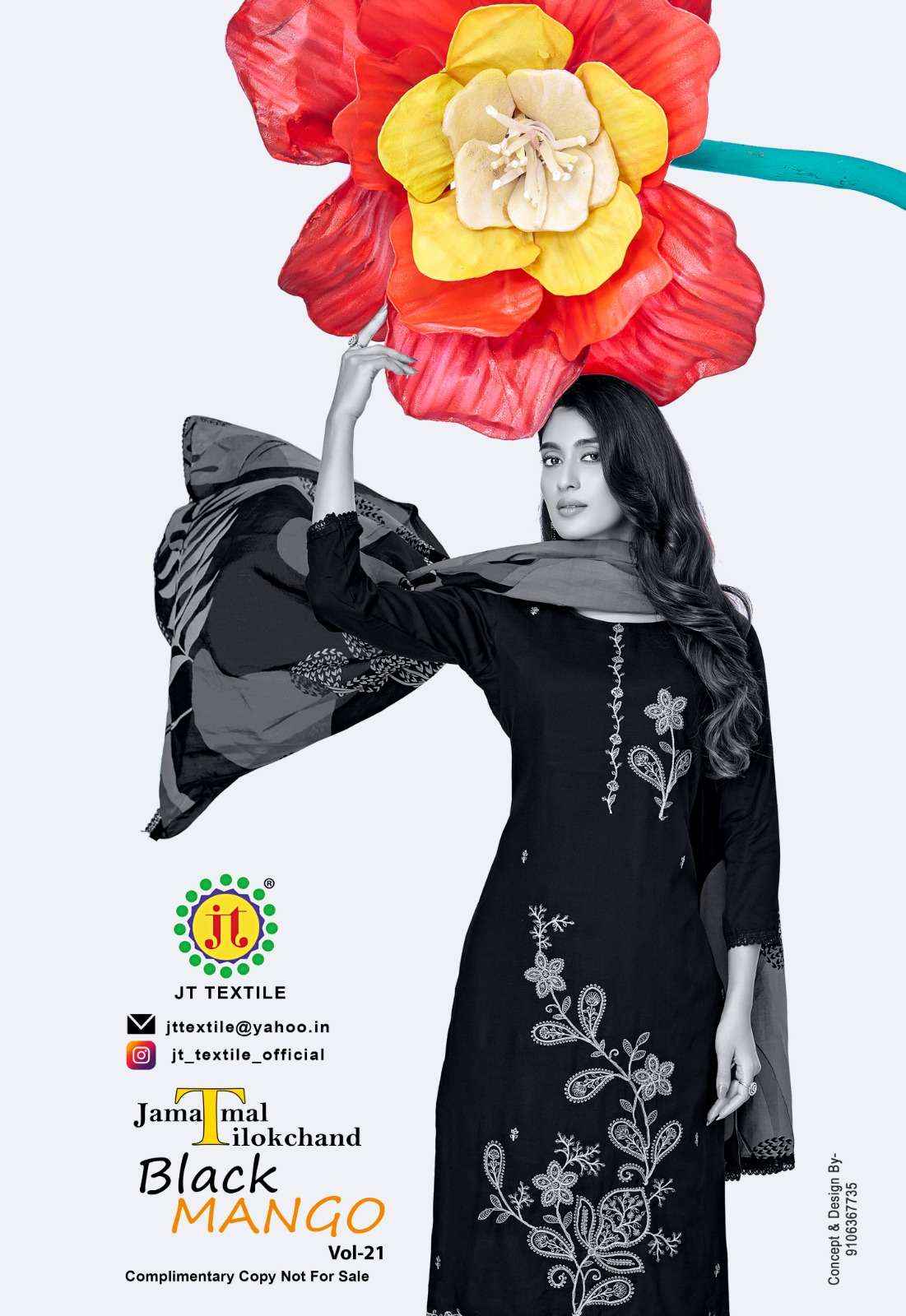 Jt Black Mango Vol 21 Fancy Rayon Dress Material 5 Pcs Catalog 