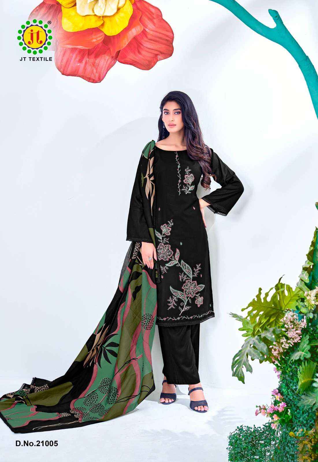 Jt Black Mango Vol 21 Fancy Rayon Dress Material 5 Pcs Catalog 