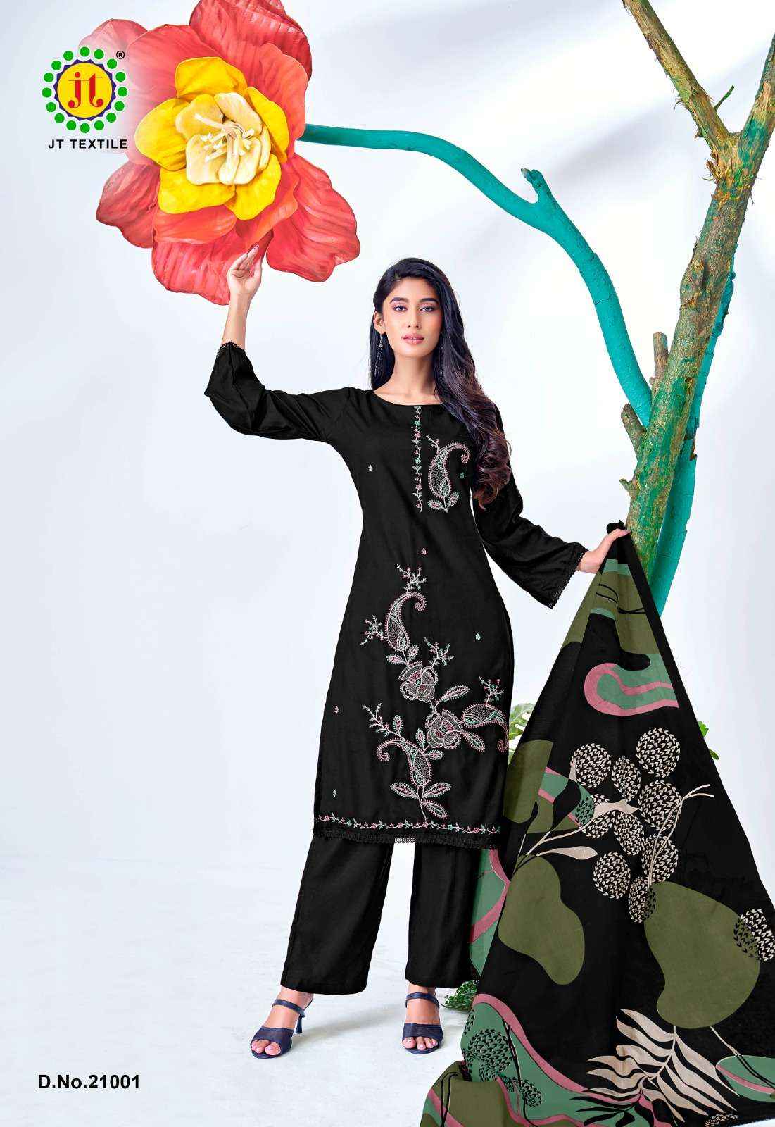 Jt Black Mango Vol 21 Fancy Rayon Dress Material 5 Pcs Catalog 