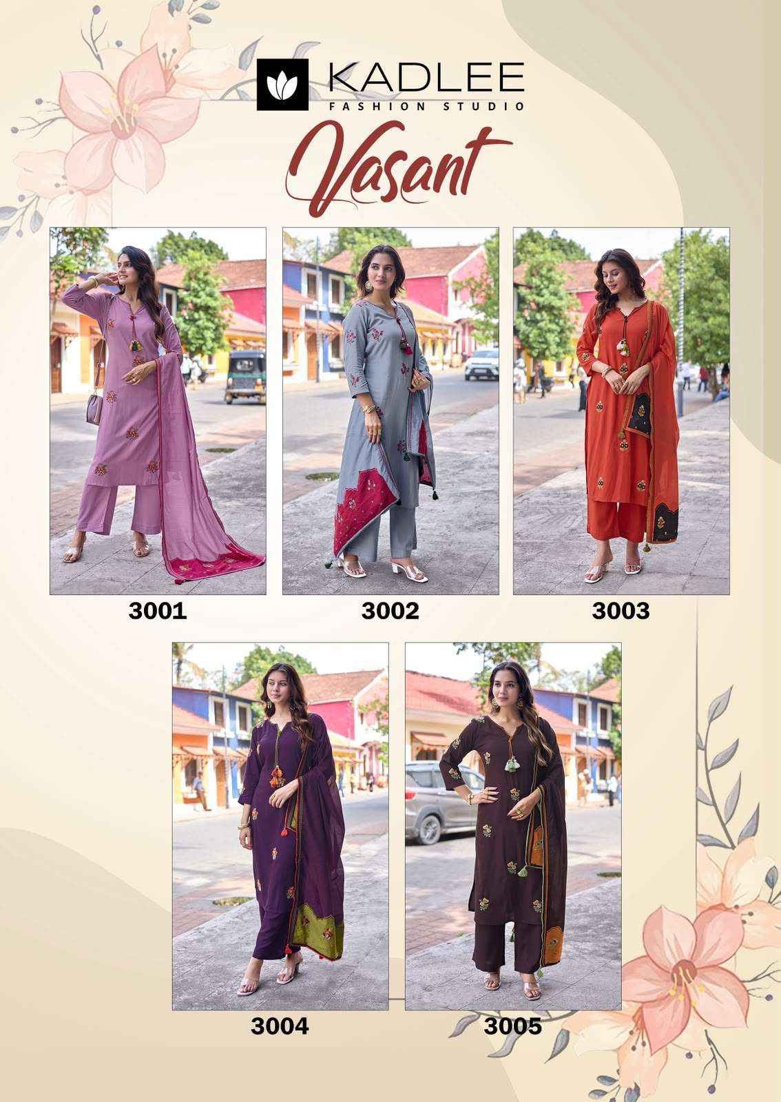 Kadlee Vasant Rayon Readymade Suits 5 Pcs Catalog | Surat Wholesale Market