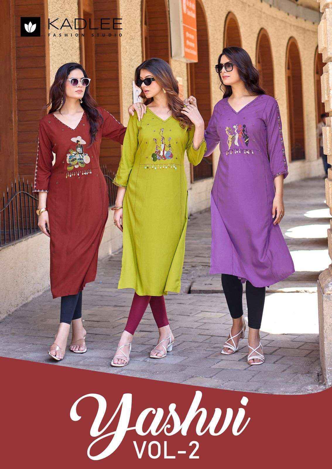 Kadlee Yashvi Vol 2 Reyon Kurti At Wholesale Price 6 Pcs Catalog