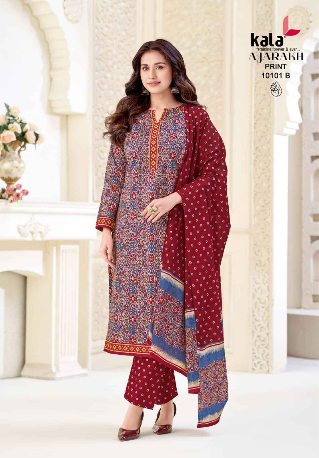 Kala Ajarakh Vol 1 Pure Cotton Dress Material 12 Pcs Catalog With Price