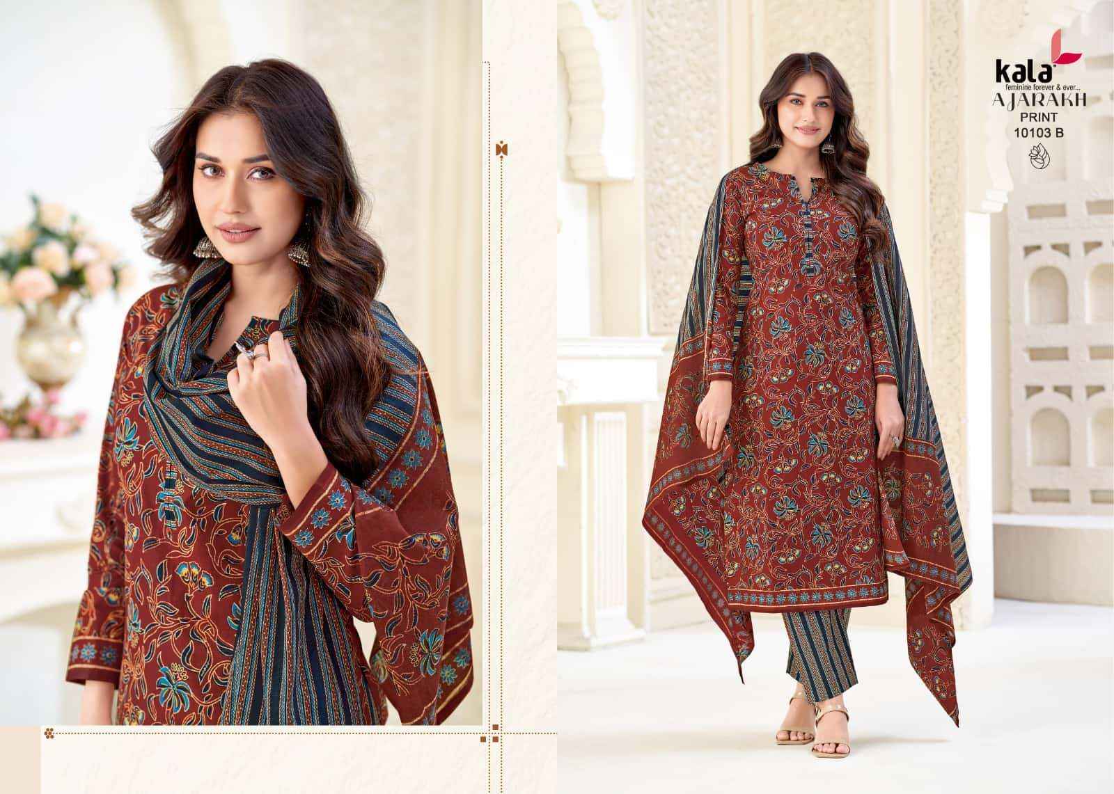 Kala Ajarakh Vol 1 Pure Cotton Dress Material 12 Pcs Catalog With Price