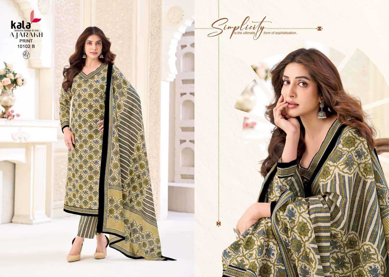 Kala Ajarakh Vol 1 Pure Cotton Dress Material 12 Pcs Catalog With Price