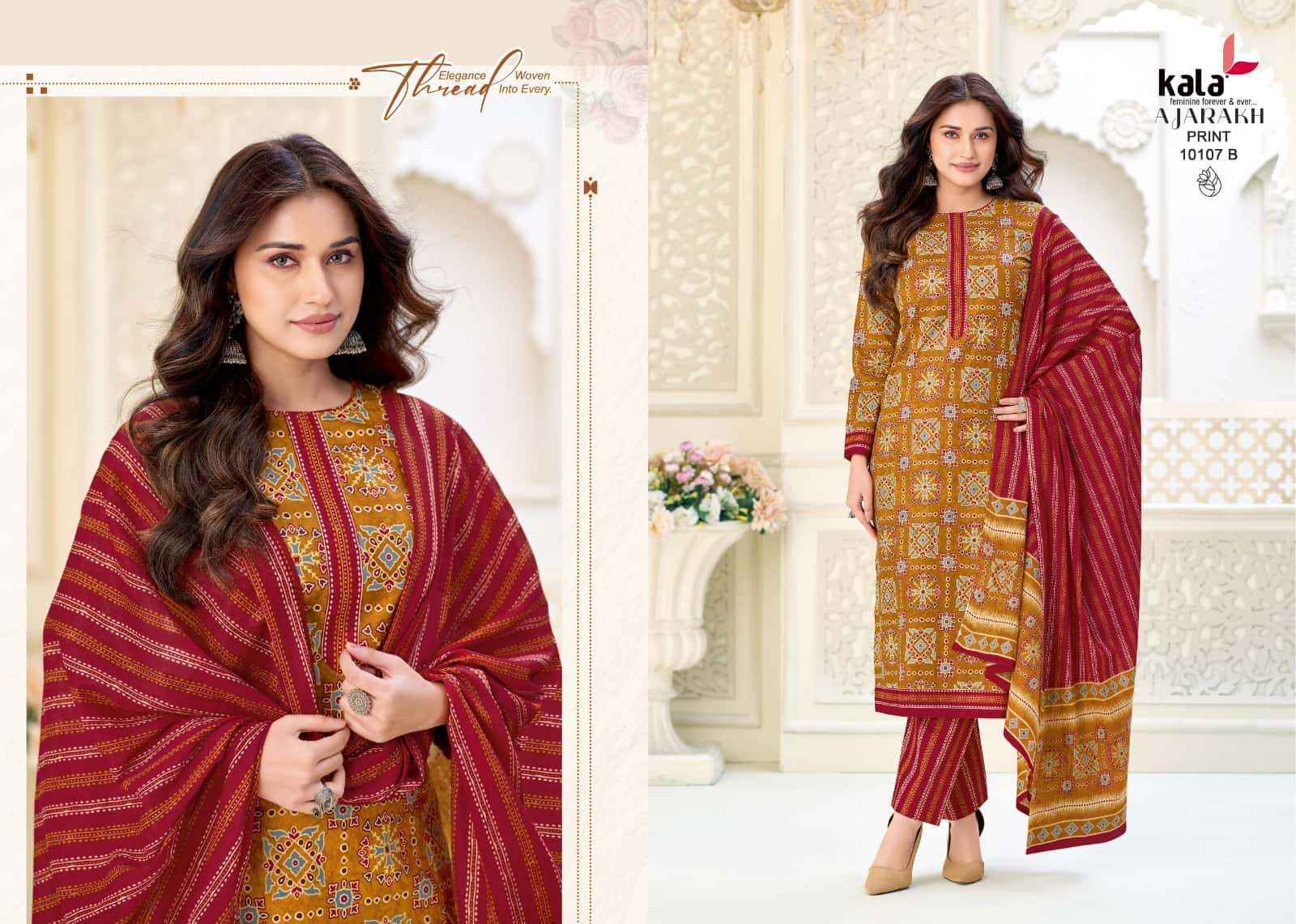 Kala Ajarakh Vol 1 Pure Cotton Dress Material 12 Pcs Catalog With Price