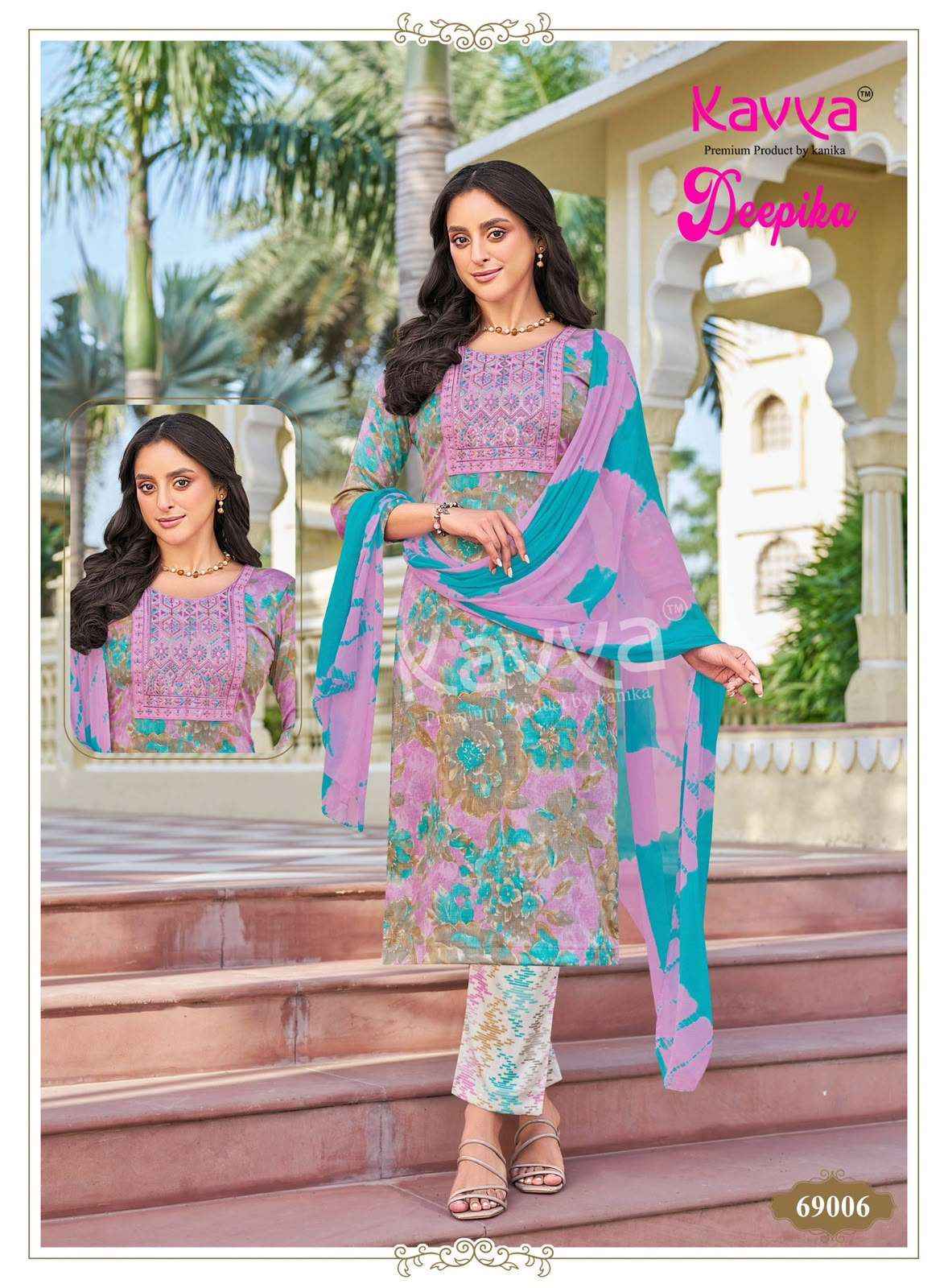 Kavya Deepika Vol 69 Readymade Kurti Pant Dupatta Set Collection 10 Pcs Catalog 