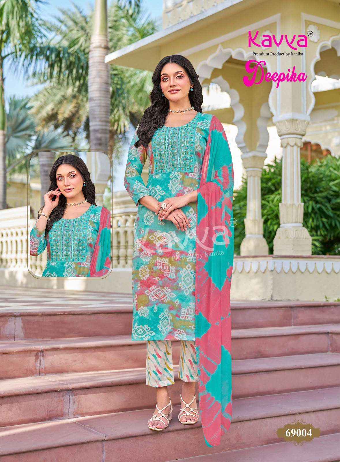 Kavya Deepika Vol 69 Readymade Kurti Pant Dupatta Set Collection 10 Pcs Catalog 