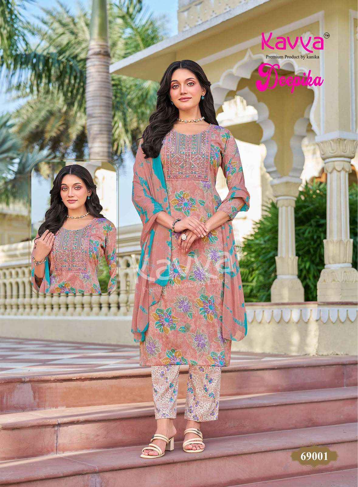 Kavya Deepika Vol 69 Readymade Kurti Pant Dupatta Set Collection 10 Pcs Catalog 