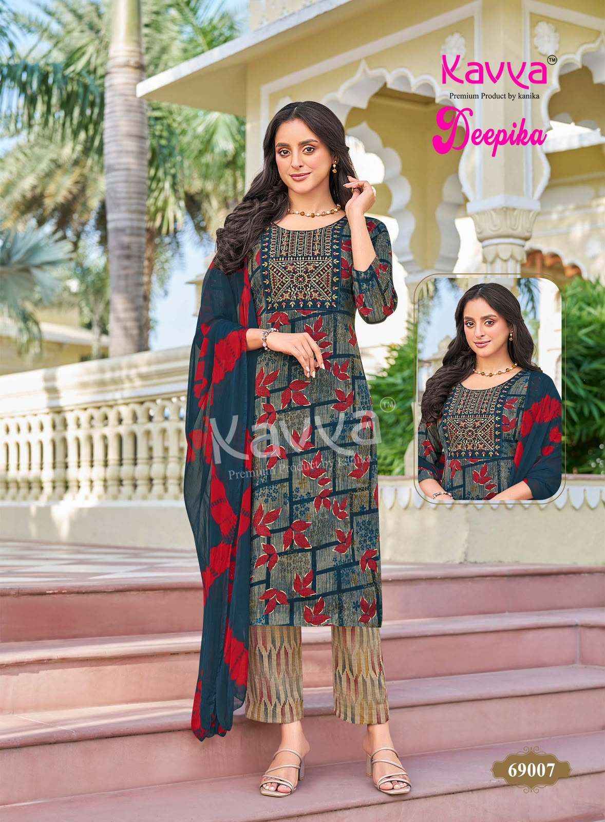 Kavya Deepika Vol 69 Readymade Kurti Pant Dupatta Set Collection 10 Pcs Catalog 