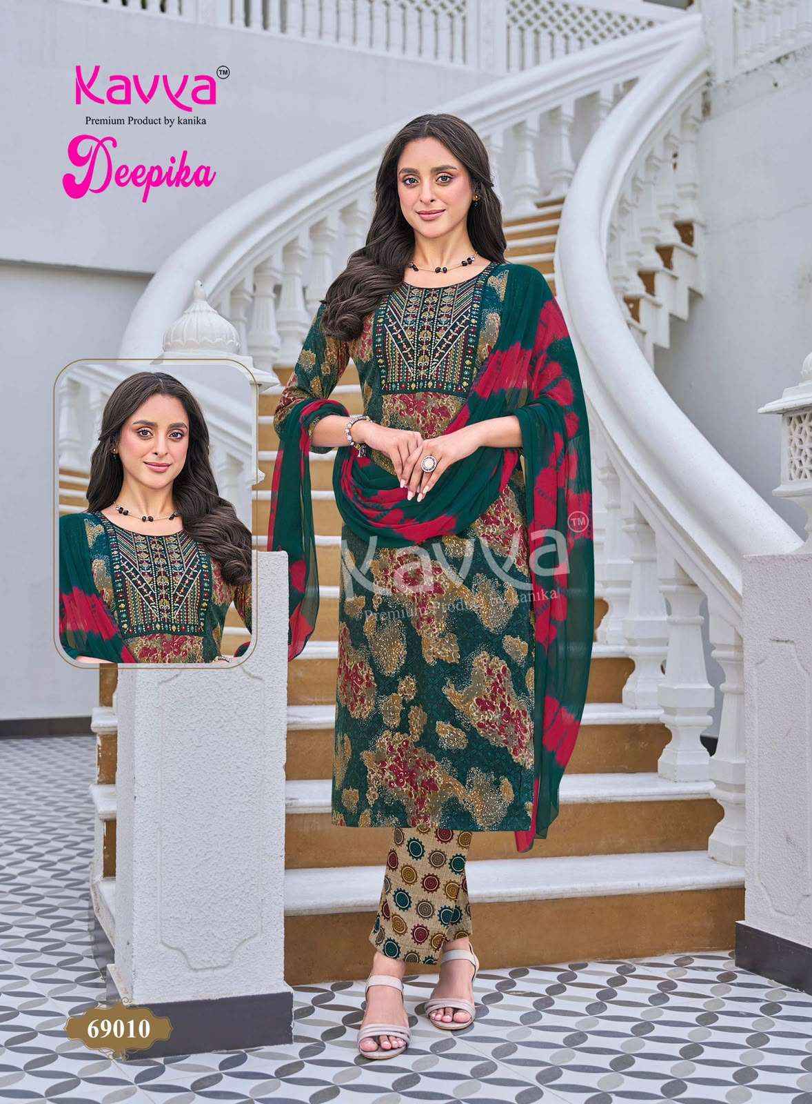 Kavya Deepika Vol 69 Readymade Kurti Pant Dupatta Set Collection 10 Pcs Catalog 