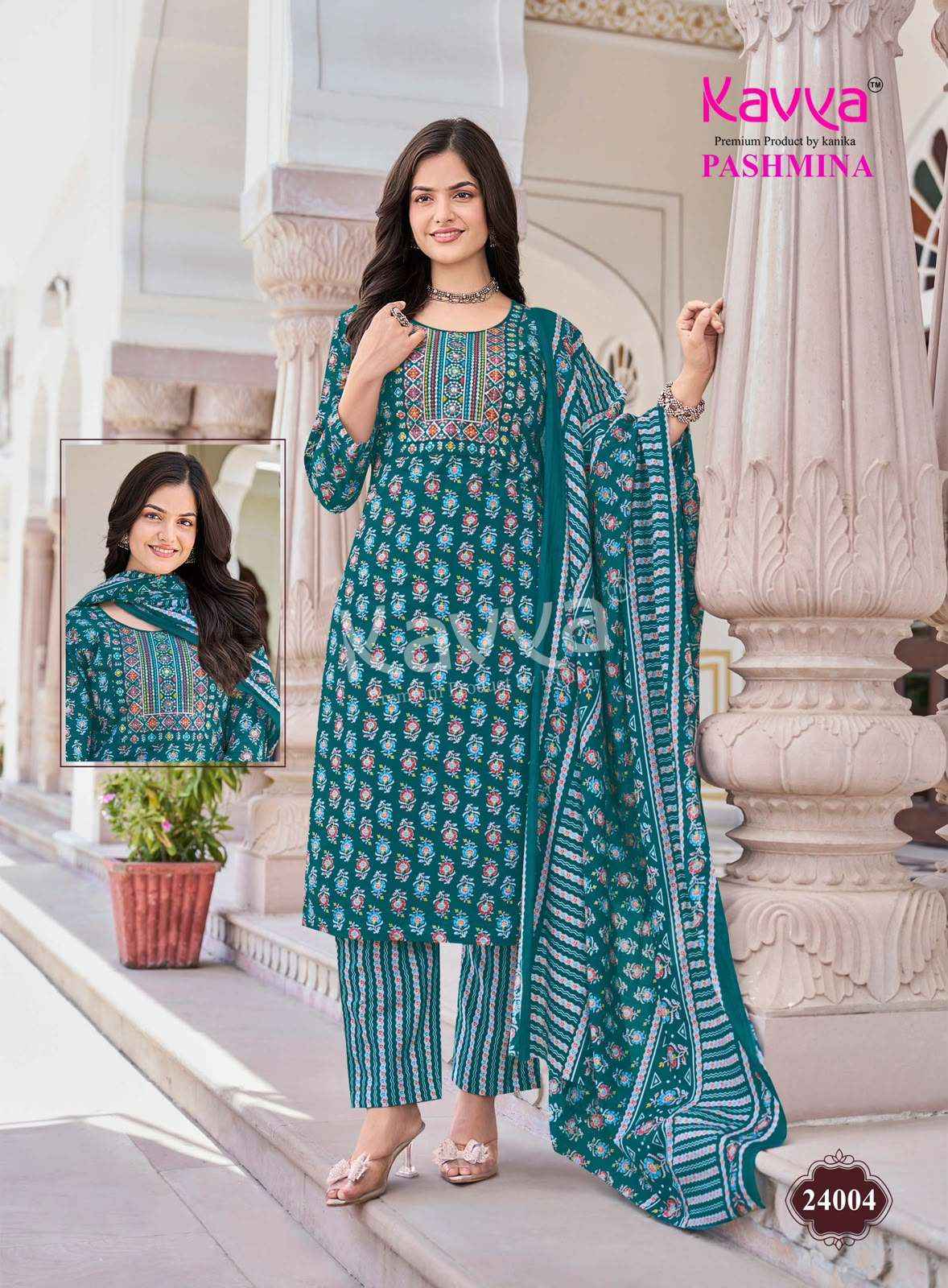 Kavya Pashmina Vol 24 Premium Cotton 3 Pec Sets Wholesalers