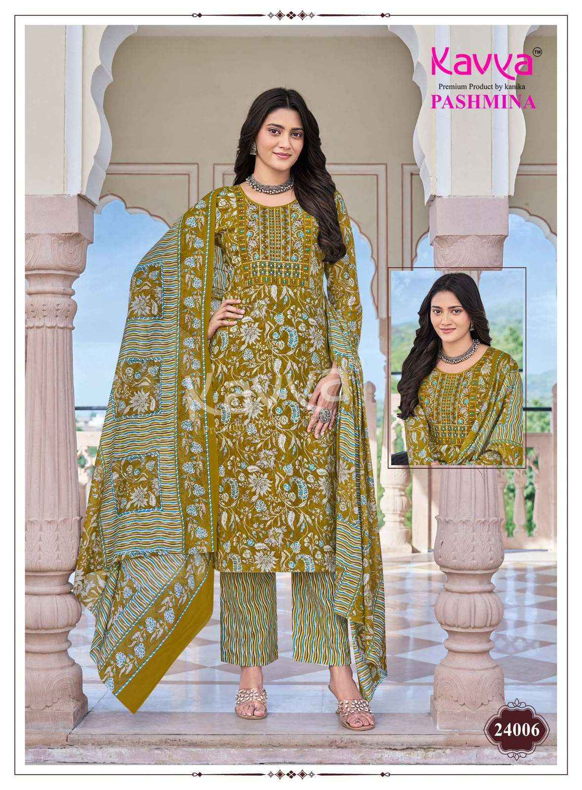 Kavya Pashmina Vol 24 Premium Cotton 3 Pec Sets Wholesalers
